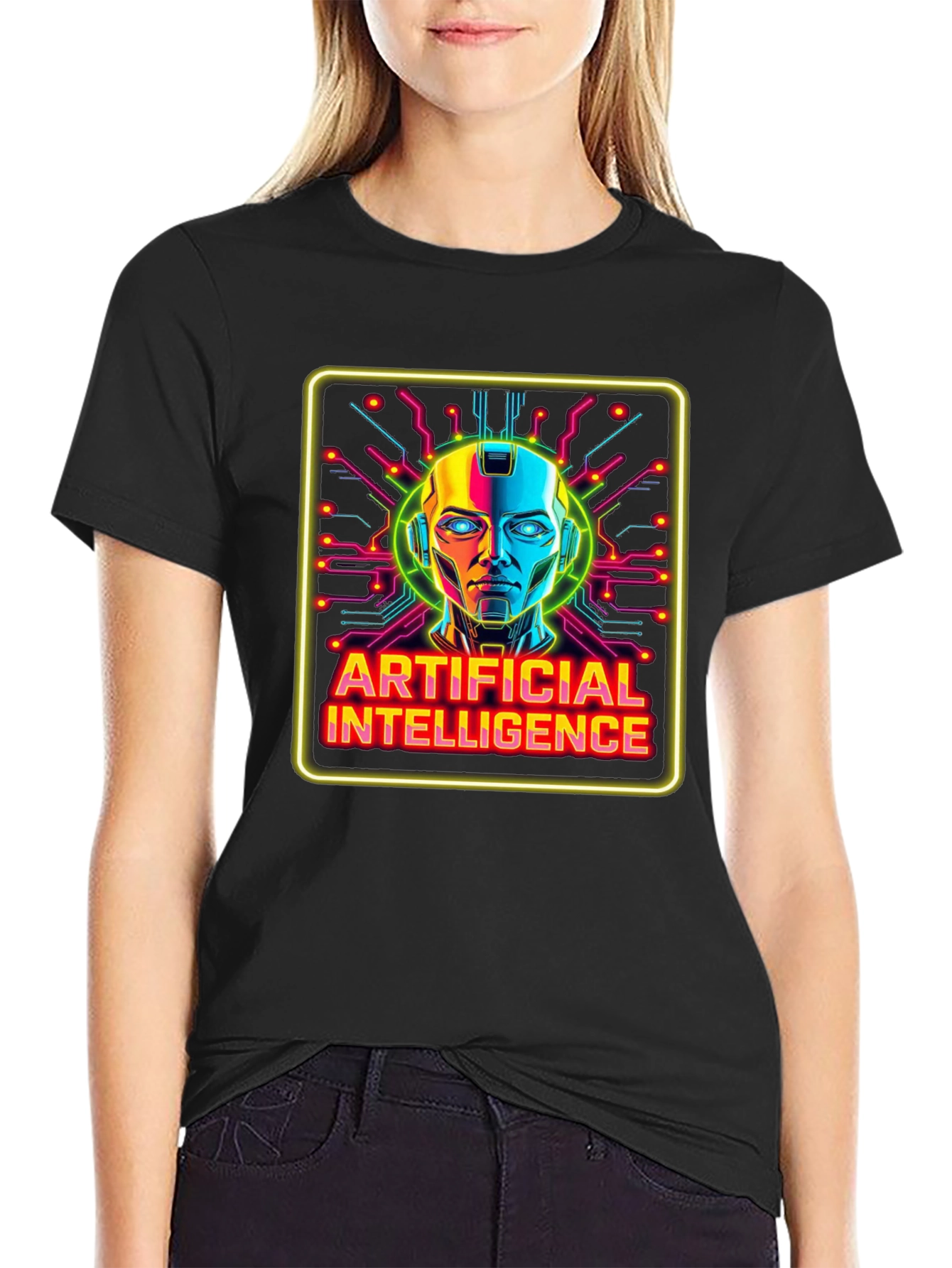 Artificial Intelligence Graphic Tee - Futuristic Robot Design