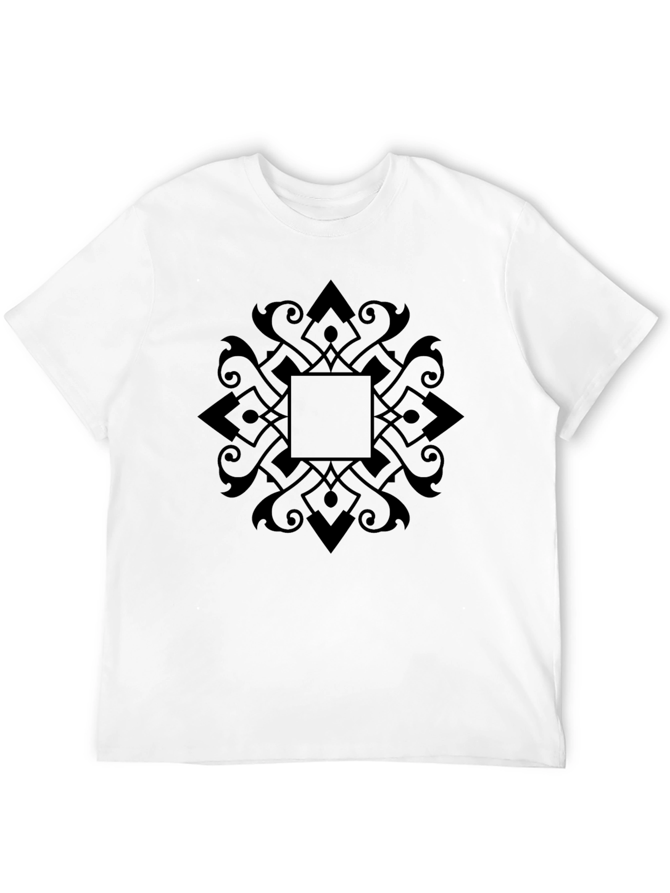 Black Graphic Tee - Geometric Mandala