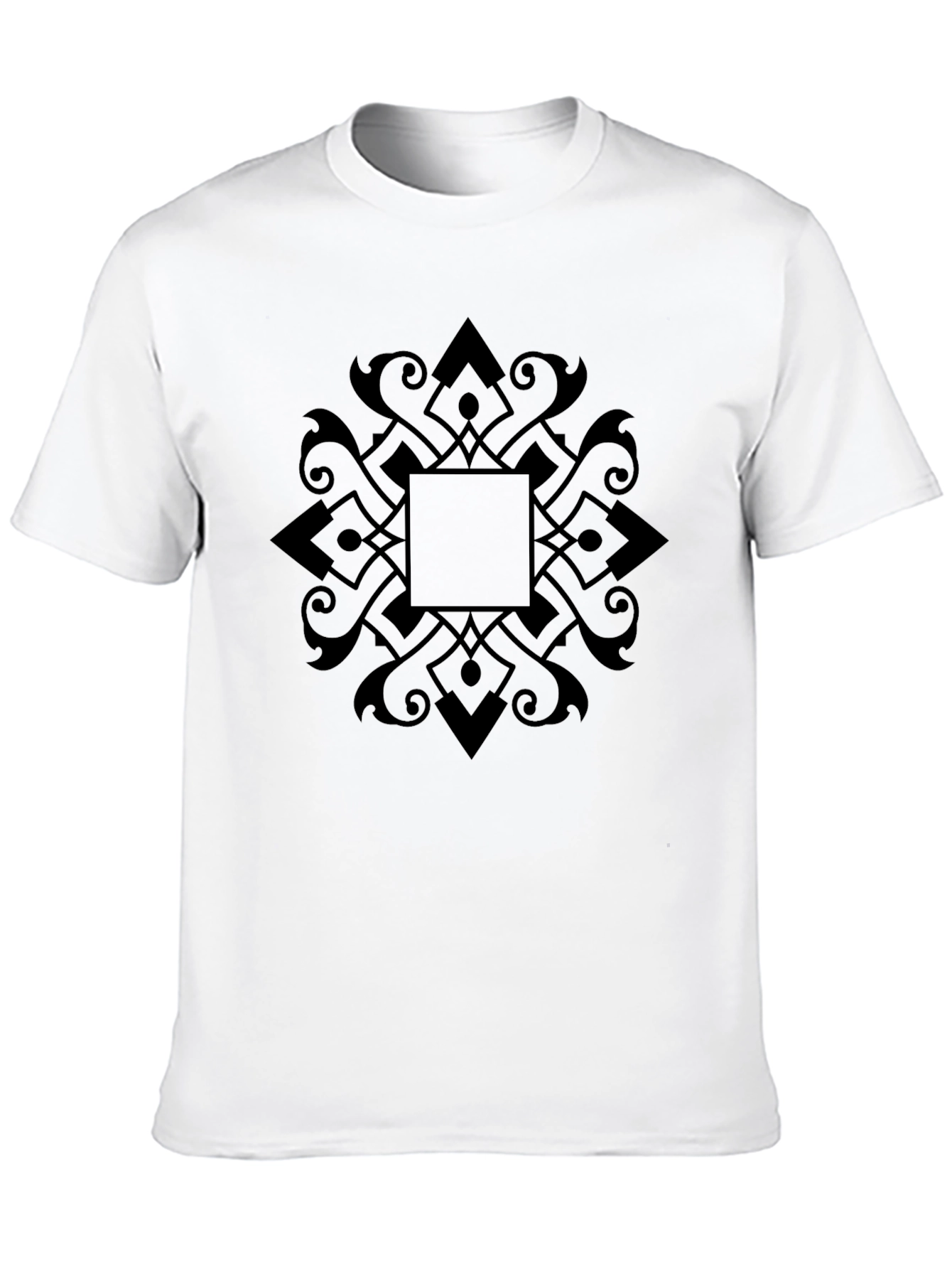 Black Graphic Tee - Geometric Mandala