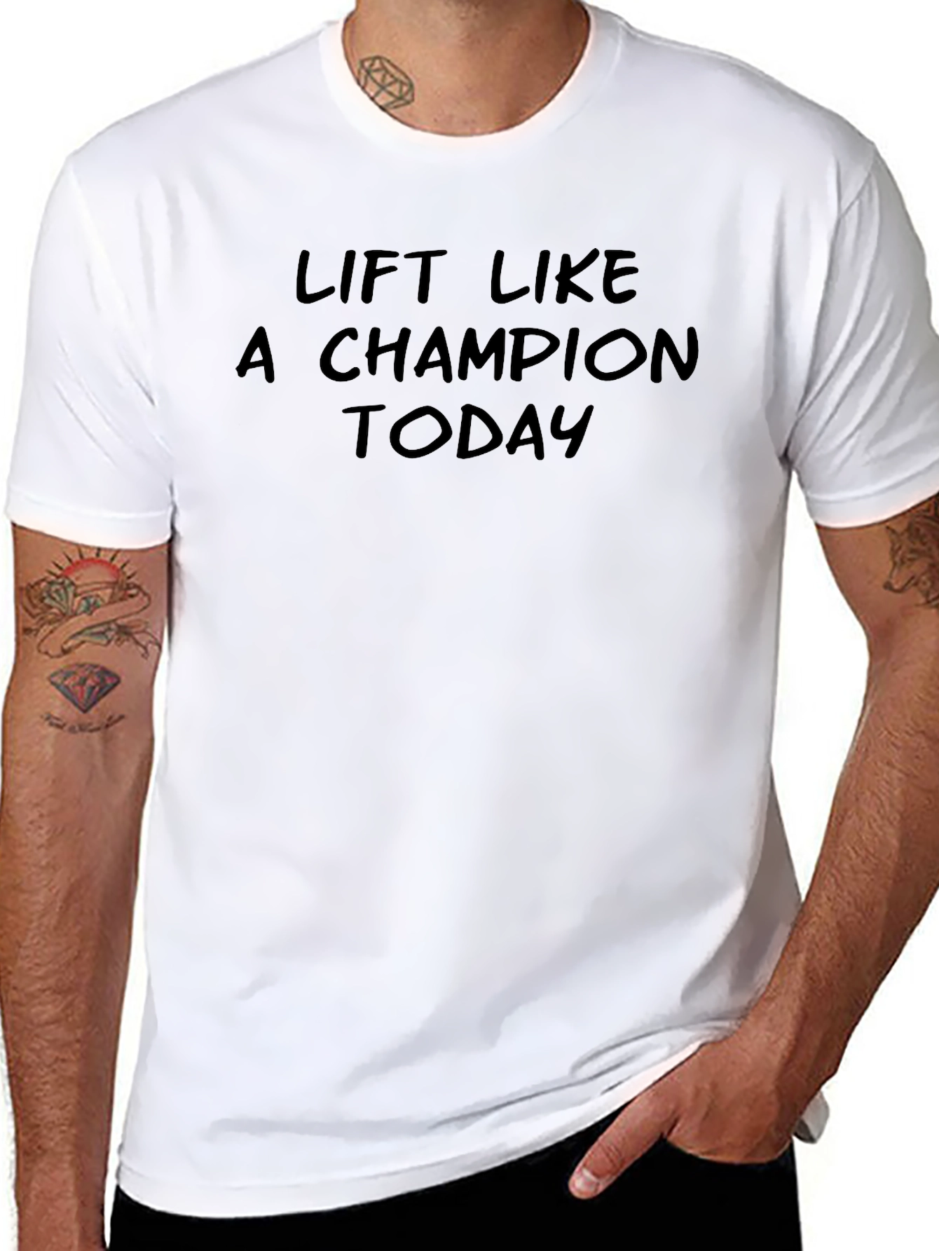 Lift Like A Champion Today - Black T-Shirt