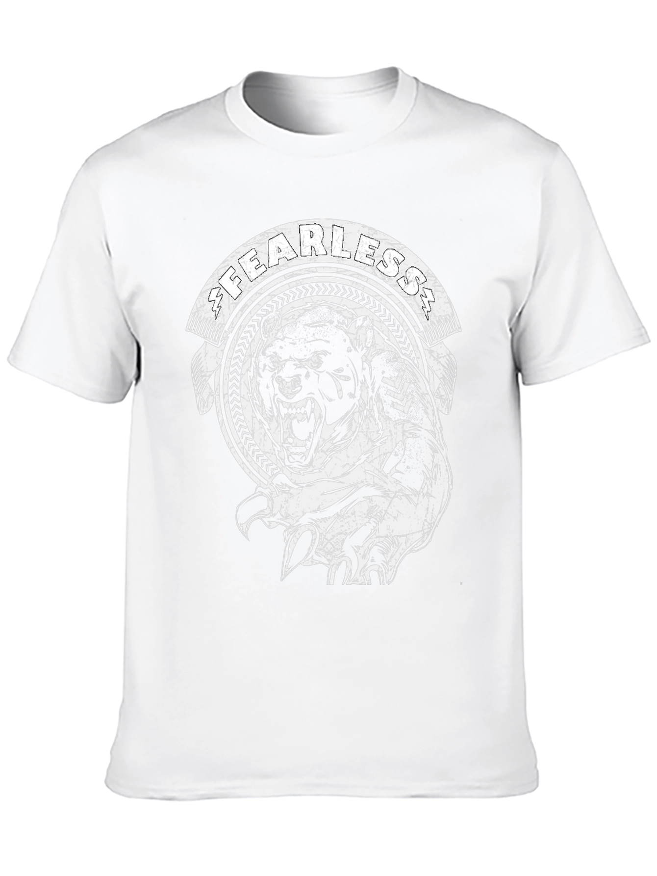 Fearless Bear Graphic Tee - Black Cotton T-Shirt