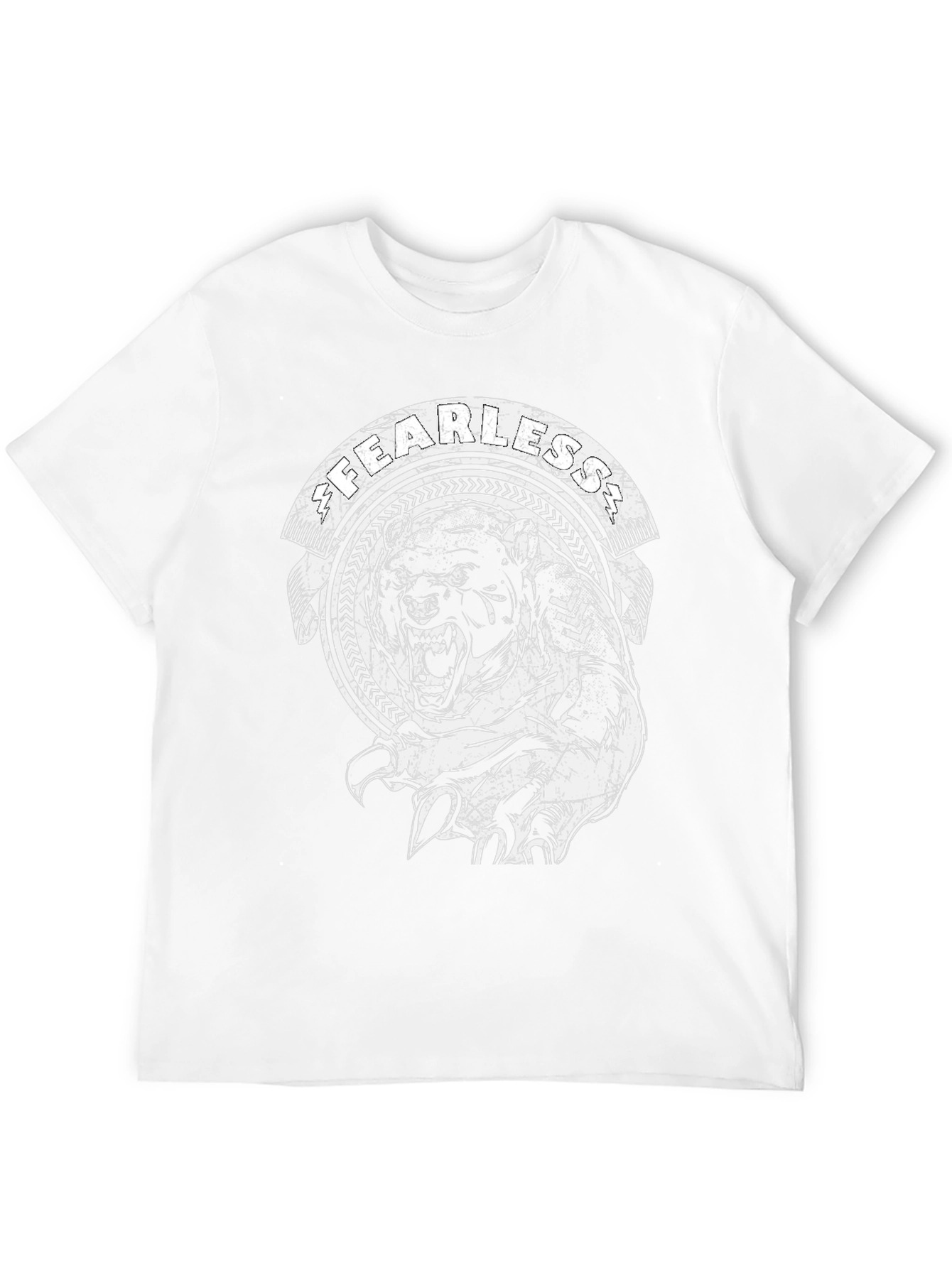 Fearless Bear Graphic Tee - Black Cotton T-Shirt
