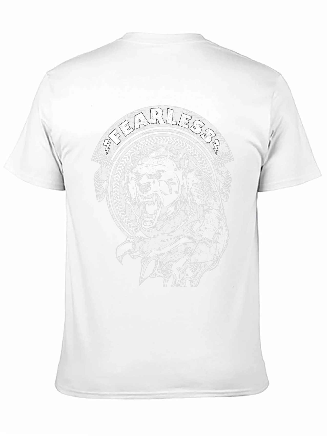 Fearless Bear Graphic Tee - Black Cotton T-Shirt