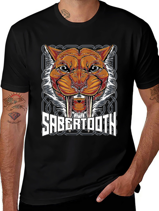 Sabertooth Tiger Graphic Print T-Shirt
