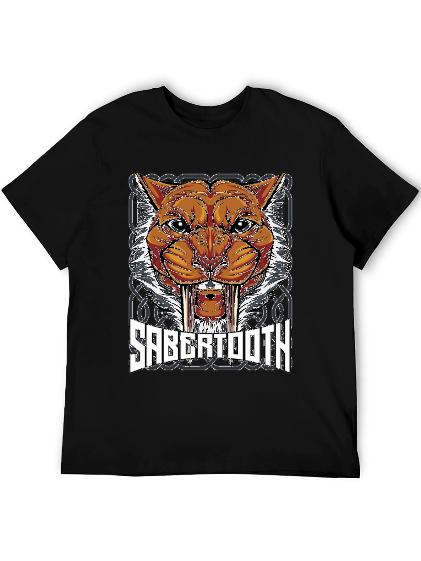 Sabertooth Tiger Graphic Print T-Shirt