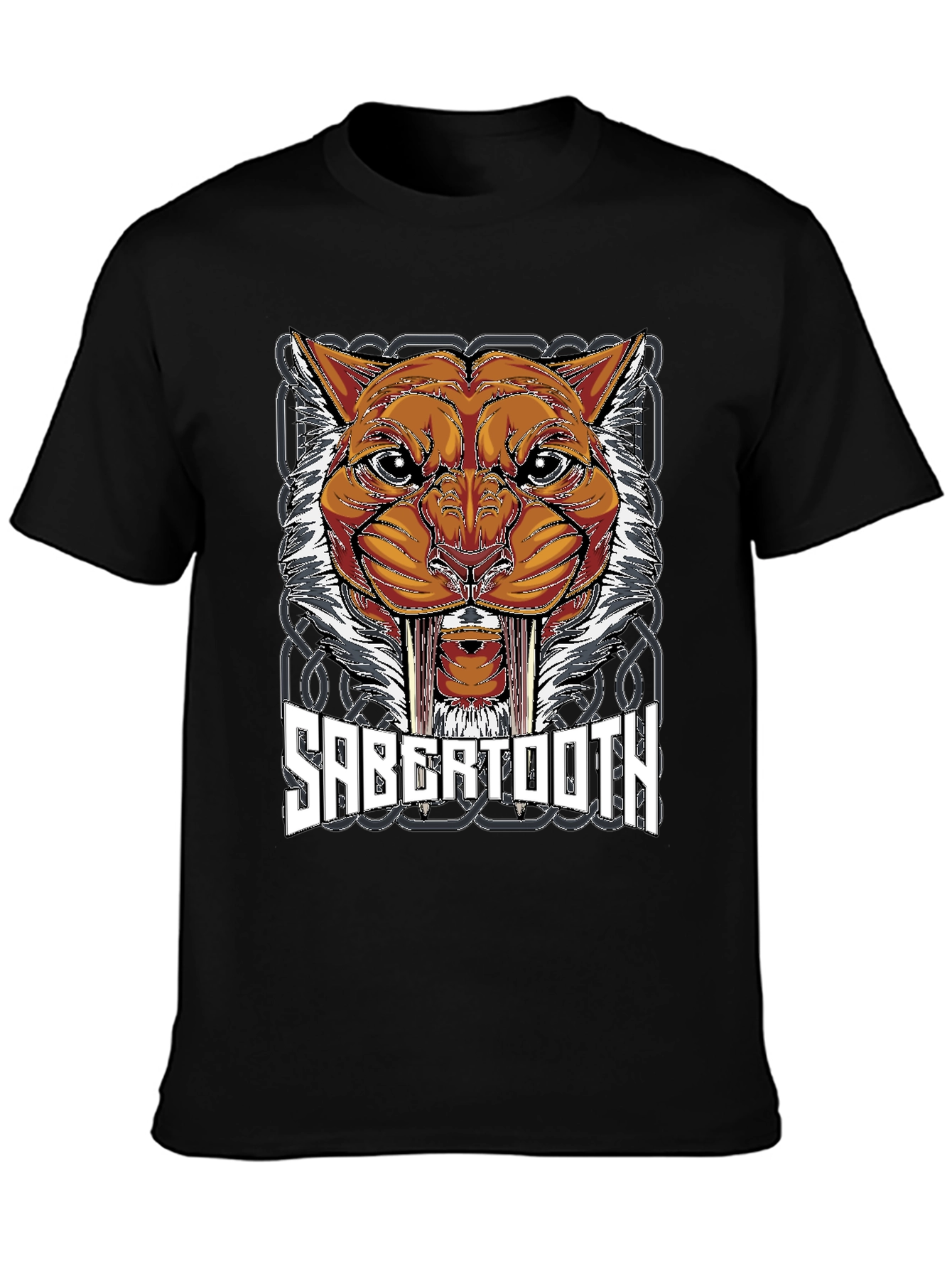 Sabertooth Tiger Graphic Print T-Shirt