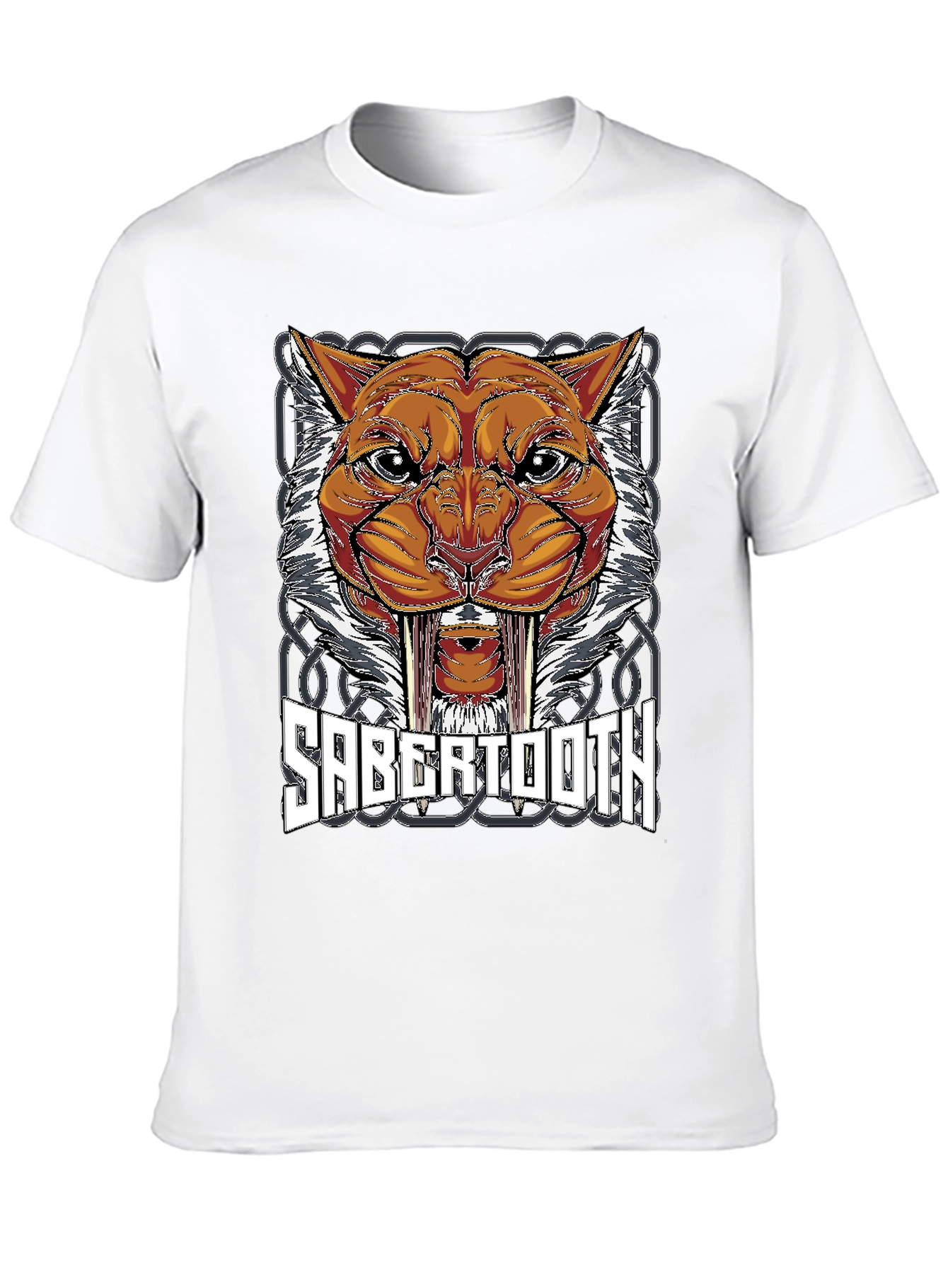 Sabertooth Tiger Graphic Print T-Shirt