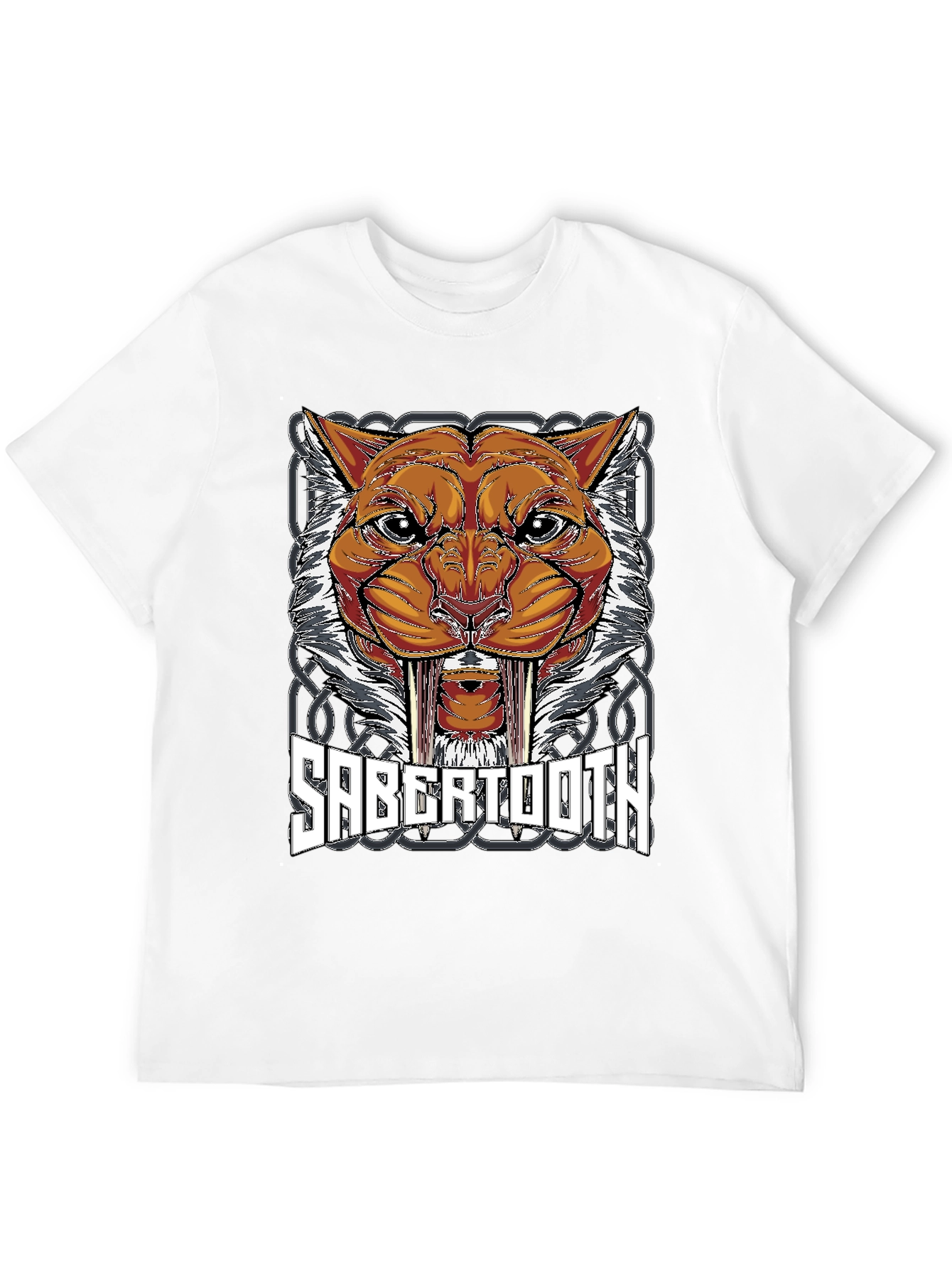 Sabertooth Tiger Graphic Print T-Shirt