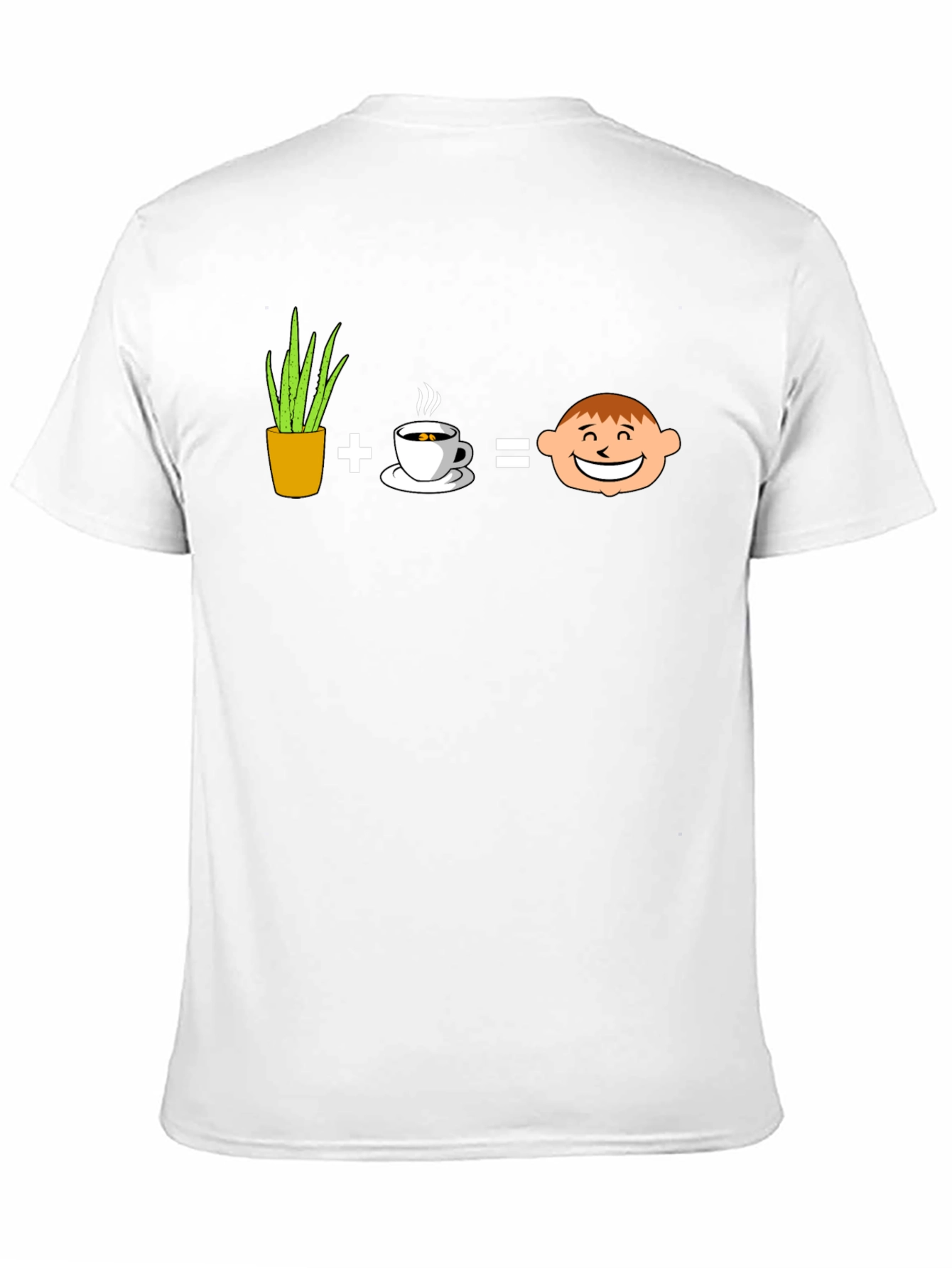 Plant Coffee Equals Happy Face Graphic T-Shirt