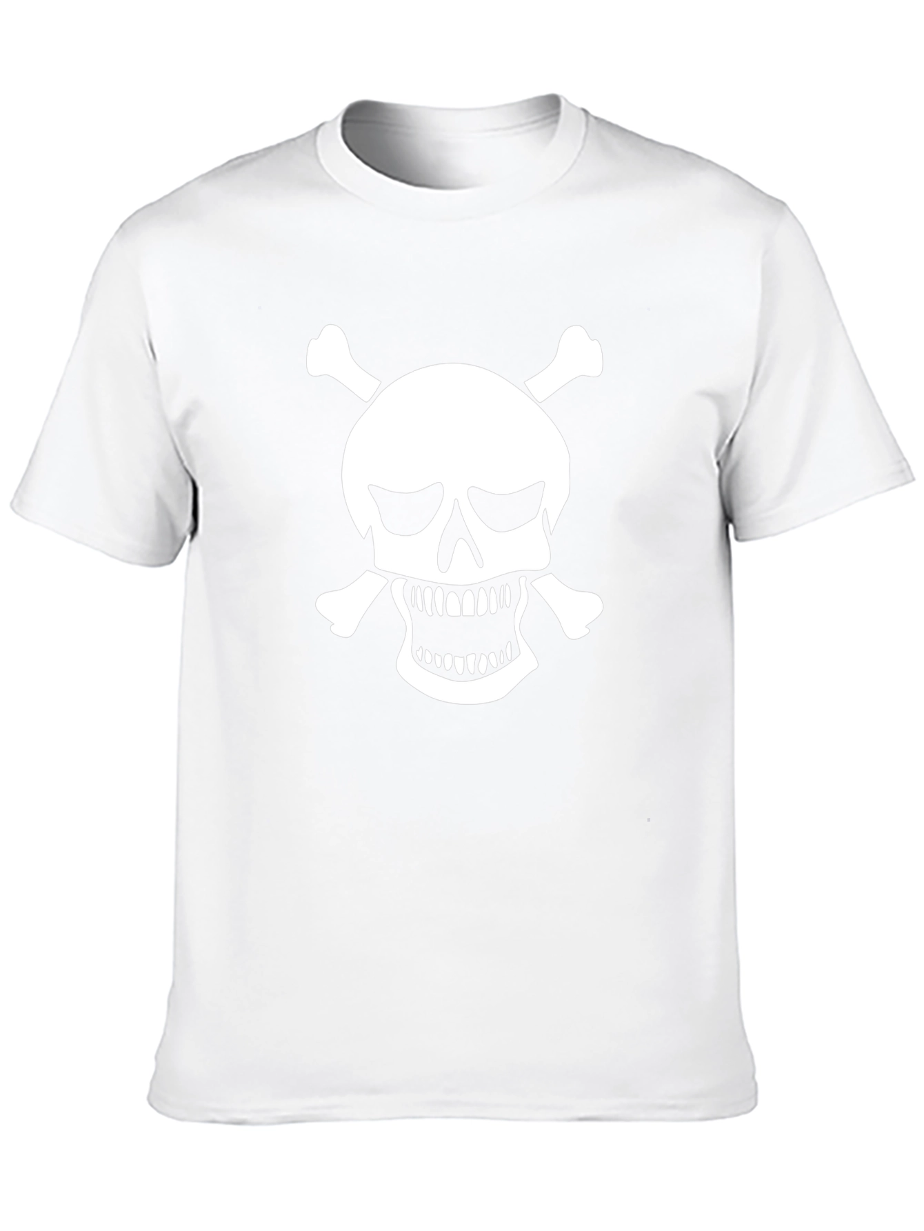 Skull & Crossbones Graphic Tee - Black Cotton T-Shirt