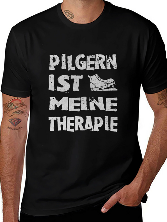 Pilgern Ist Meine Therapie T-Shirt Hiking Pilgrimage Therapy