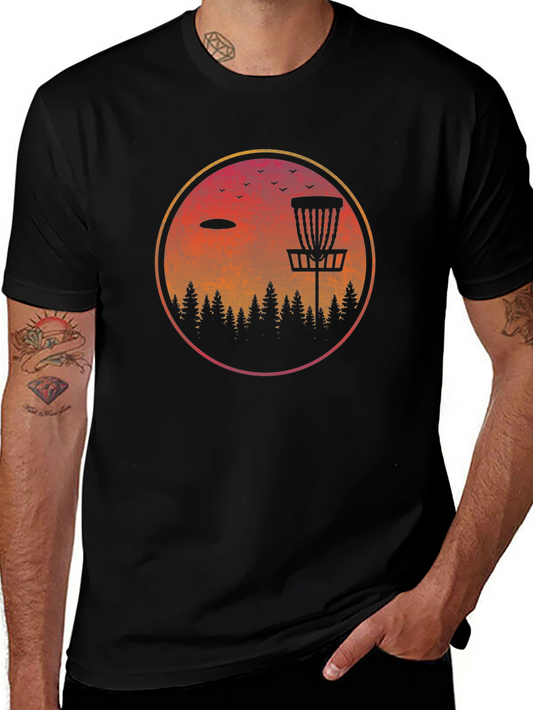 Disc Golf Sunset Graphic Tee - Outdoor Adventure