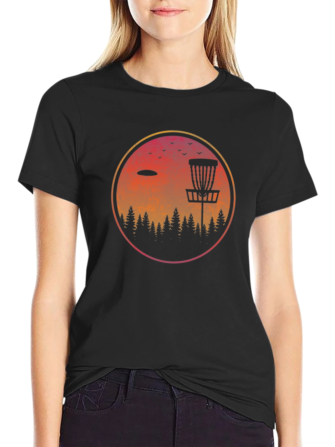 Disc Golf Sunset Graphic Tee - Outdoor Adventure
