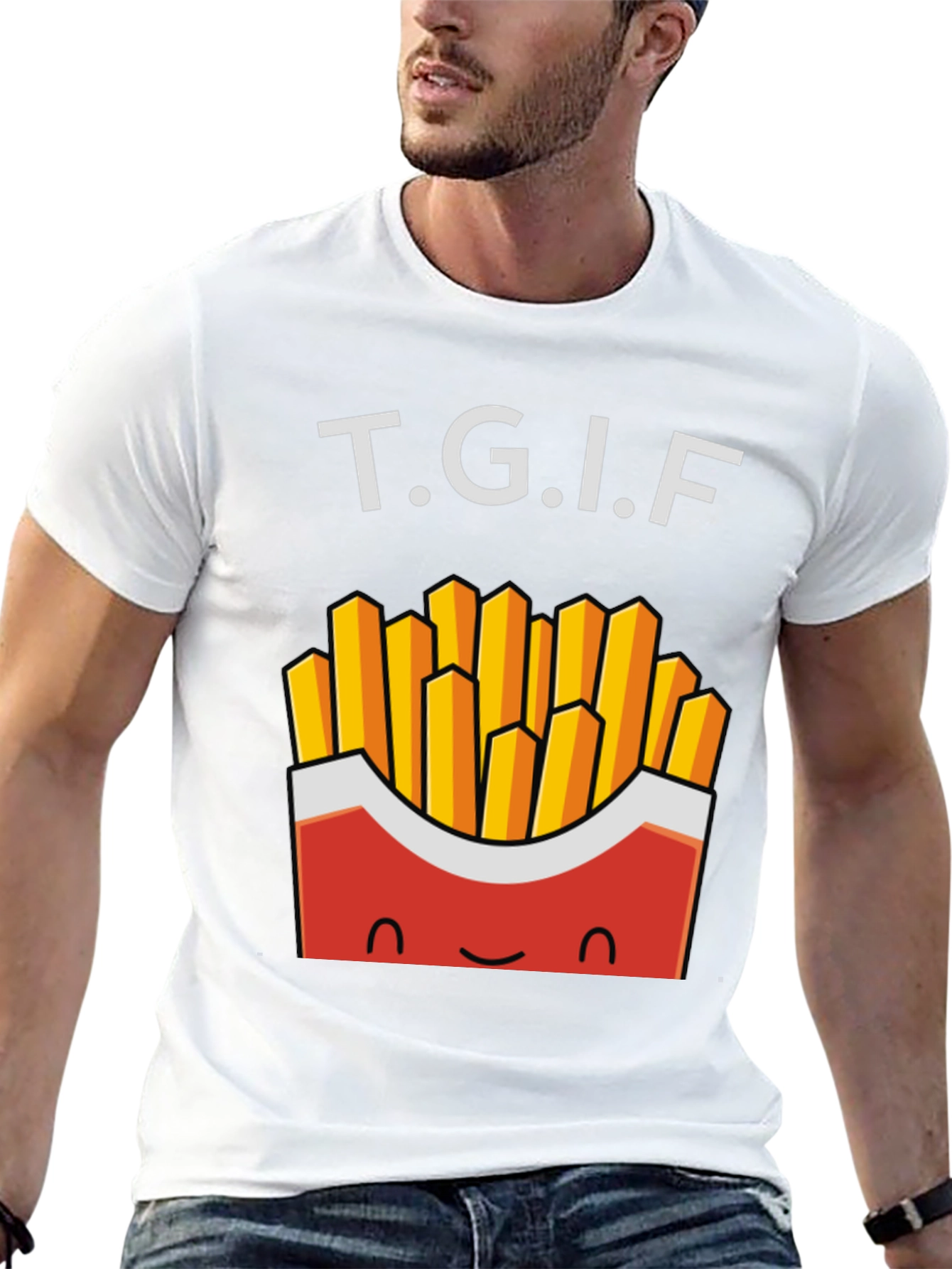 TGIF French Fries Graphic Tee - Black Crew Neck