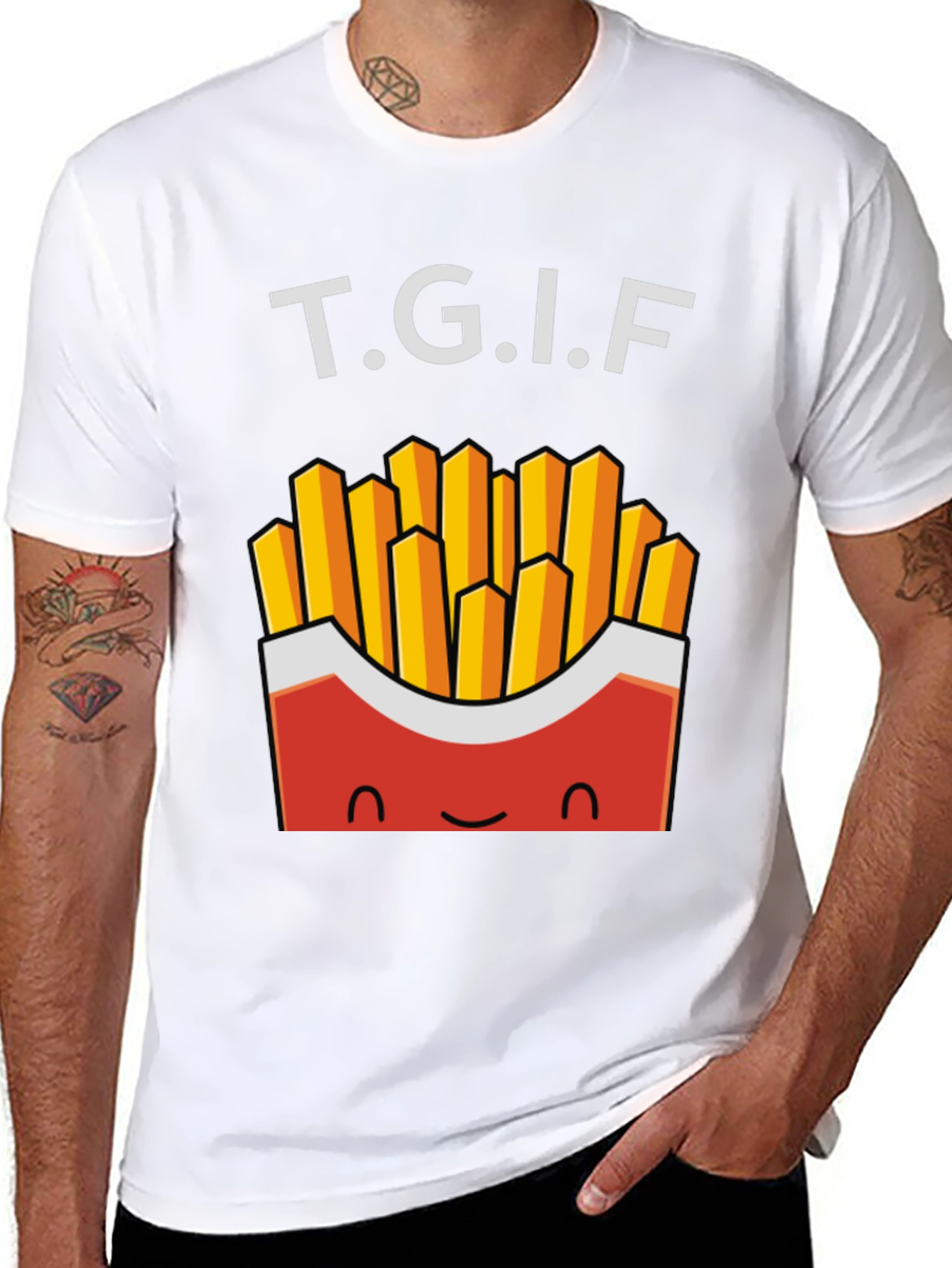 TGIF French Fries Graphic Tee - Black Crew Neck
