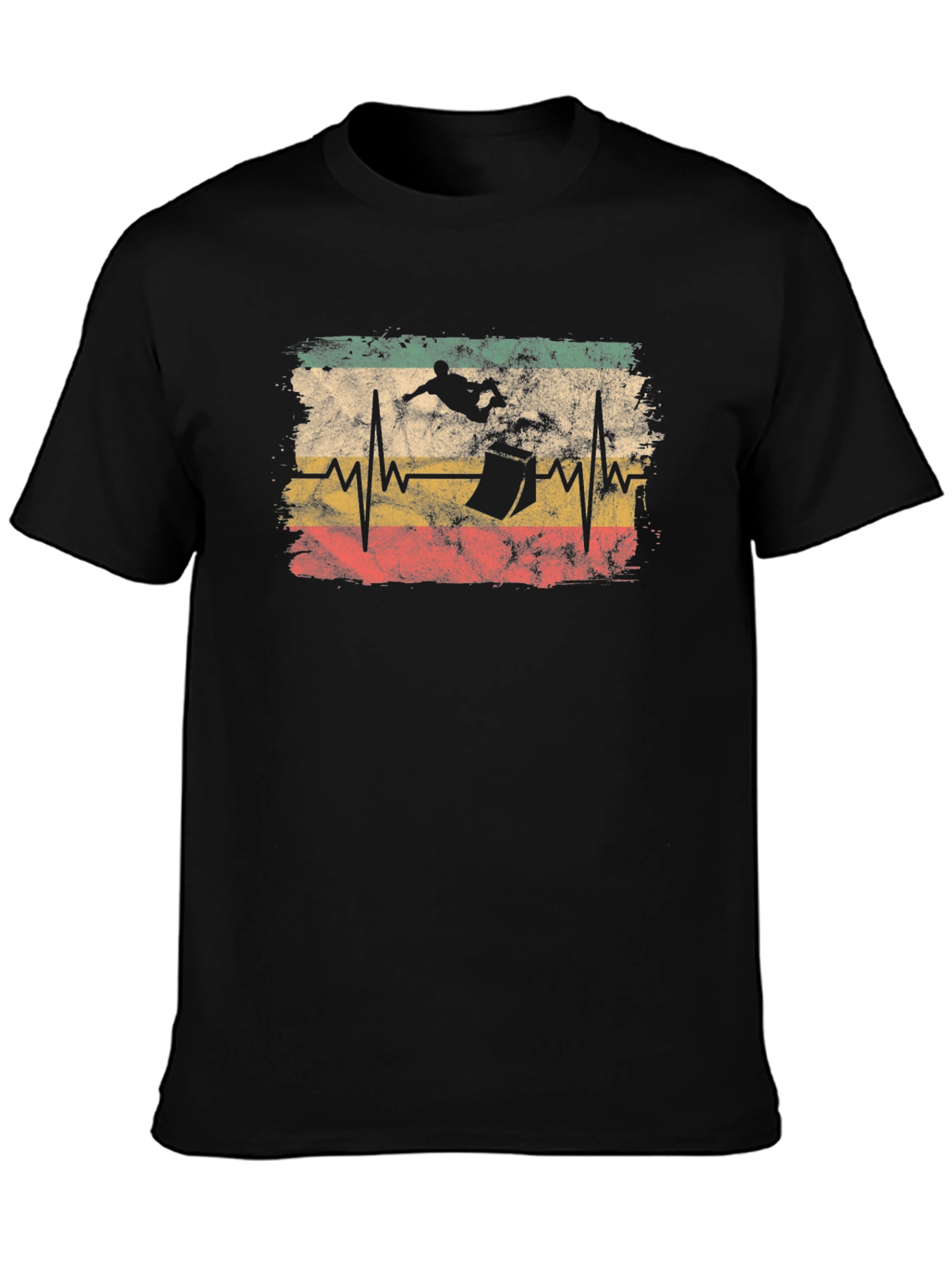 Skateboarding Heartbeat Graphic T-Shirt