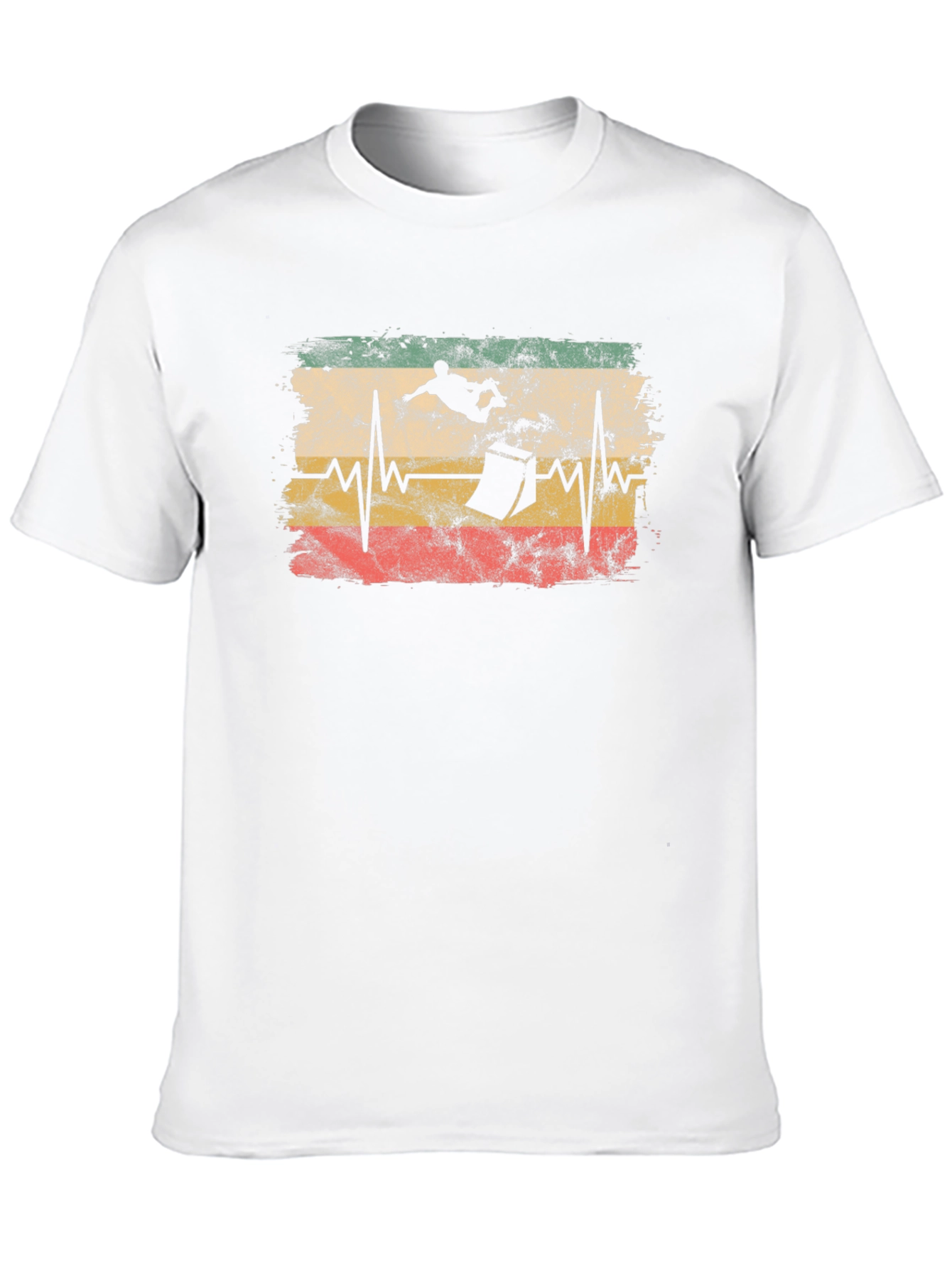 Skateboarding Heartbeat Graphic T-Shirt