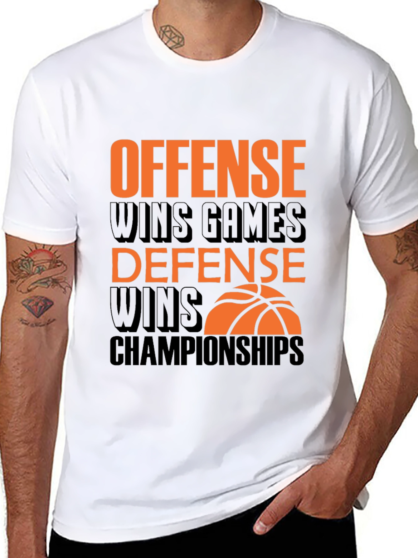 Offense & Defense Basketball Graphic Tee