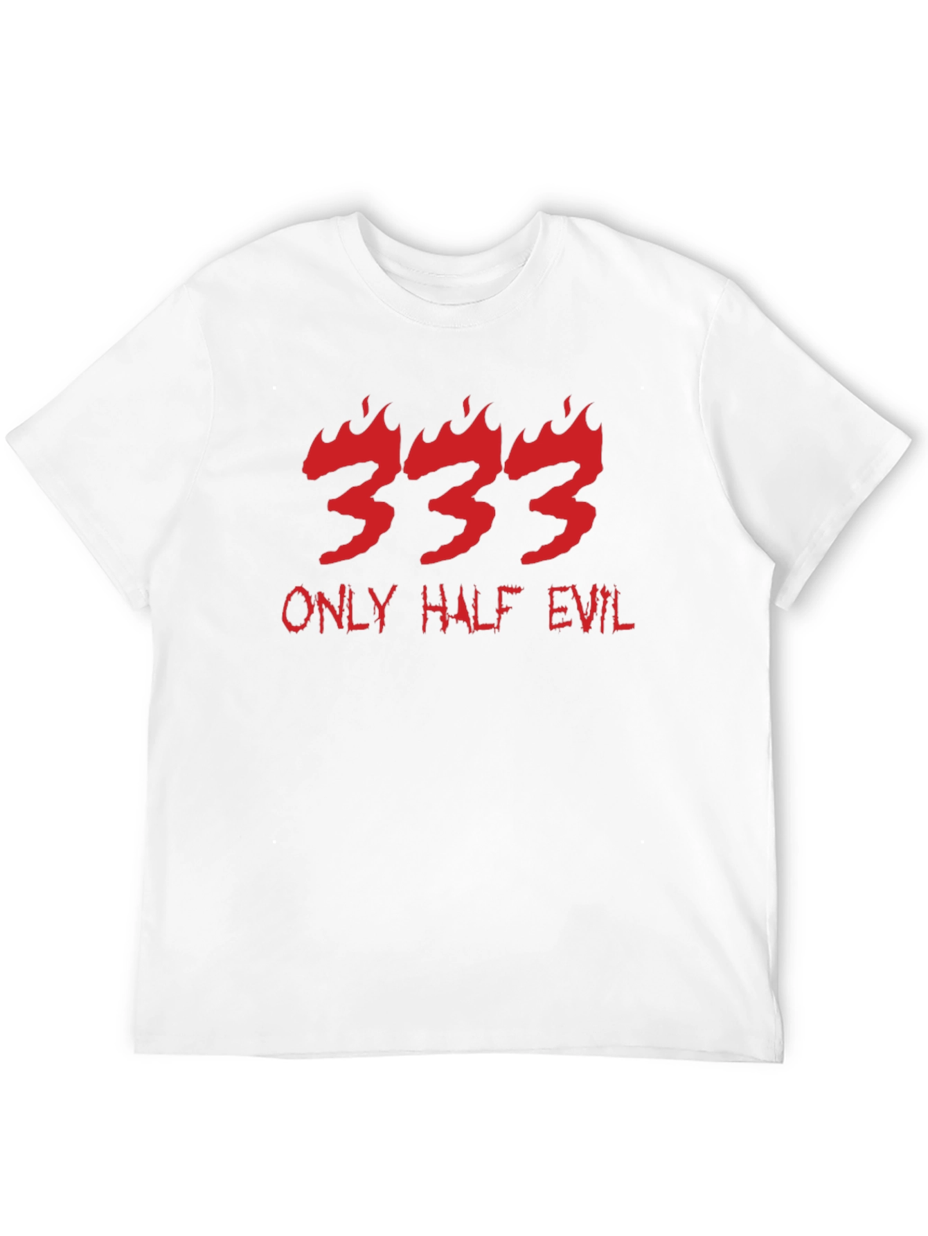333 Only Half Evil Graphic Print Black T-Shirt