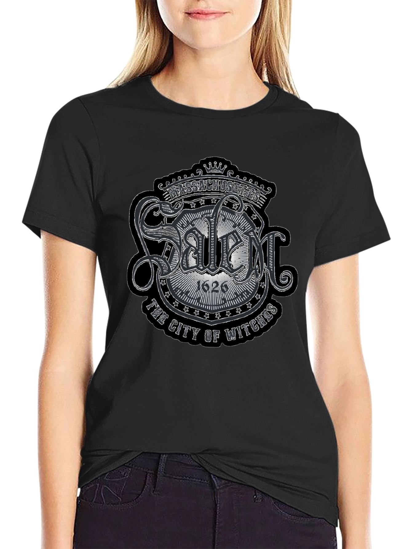 Salem Massachusetts Black T-Shirt