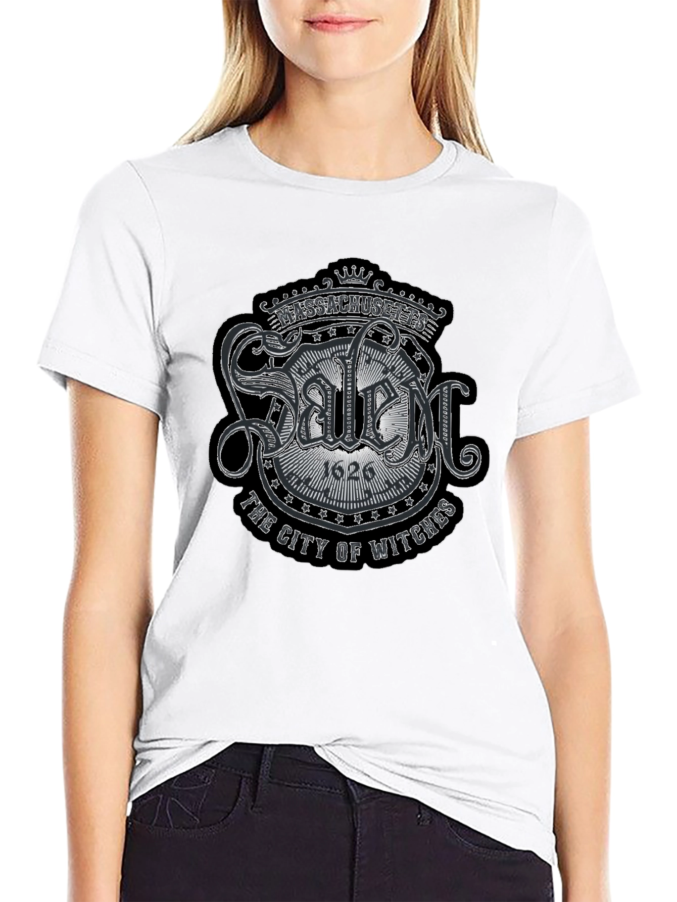 Salem Massachusetts Black T-Shirt