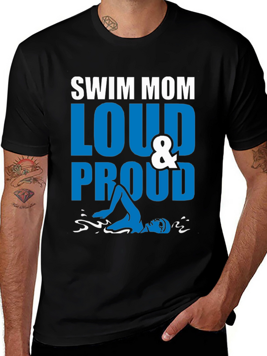Swim Mom Loud & Proud Graphic T-Shirt