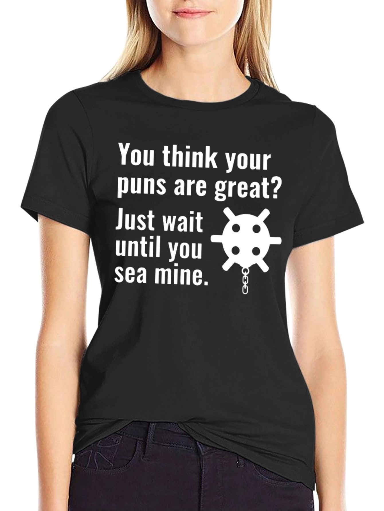 Funny Pun T-Shirt - Sea Mine Graphic Tee