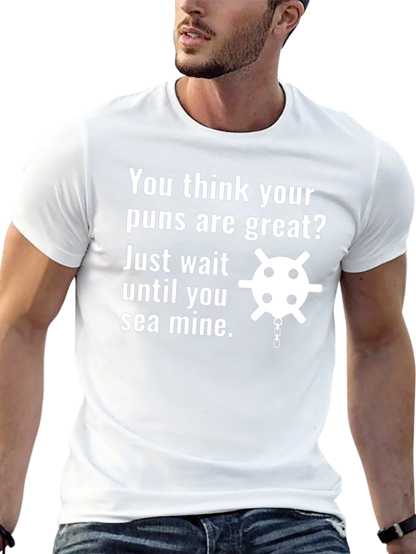Funny Pun T-Shirt - Sea Mine Graphic Tee