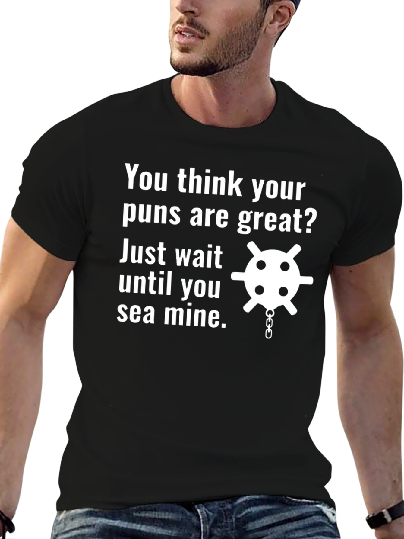 Funny Pun T-Shirt - Sea Mine Graphic Tee