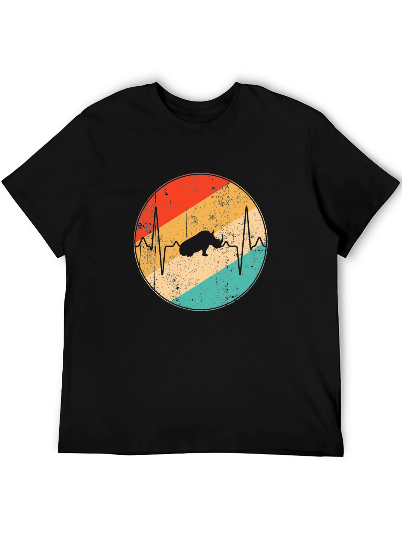 Retro Rhino Heartbeat Graphic Tee