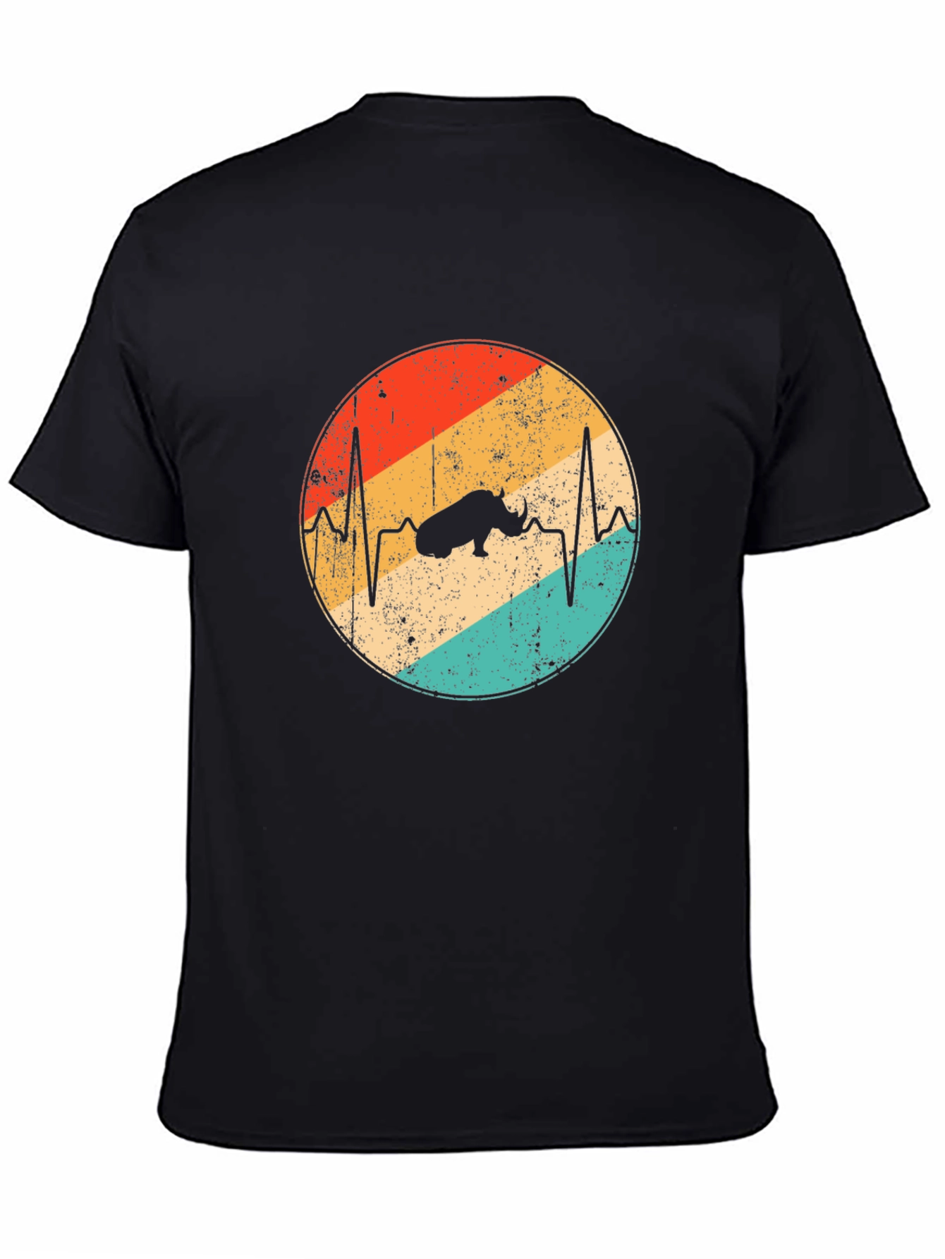 Retro Rhino Heartbeat Graphic Tee