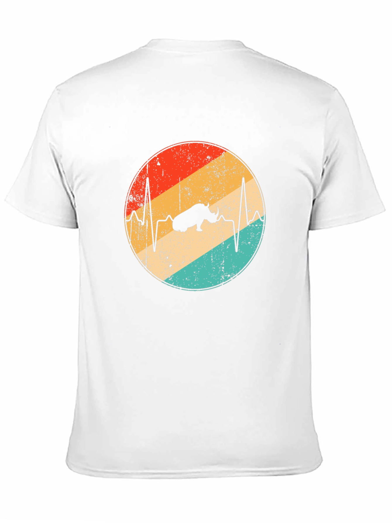Retro Rhino Heartbeat Graphic Tee