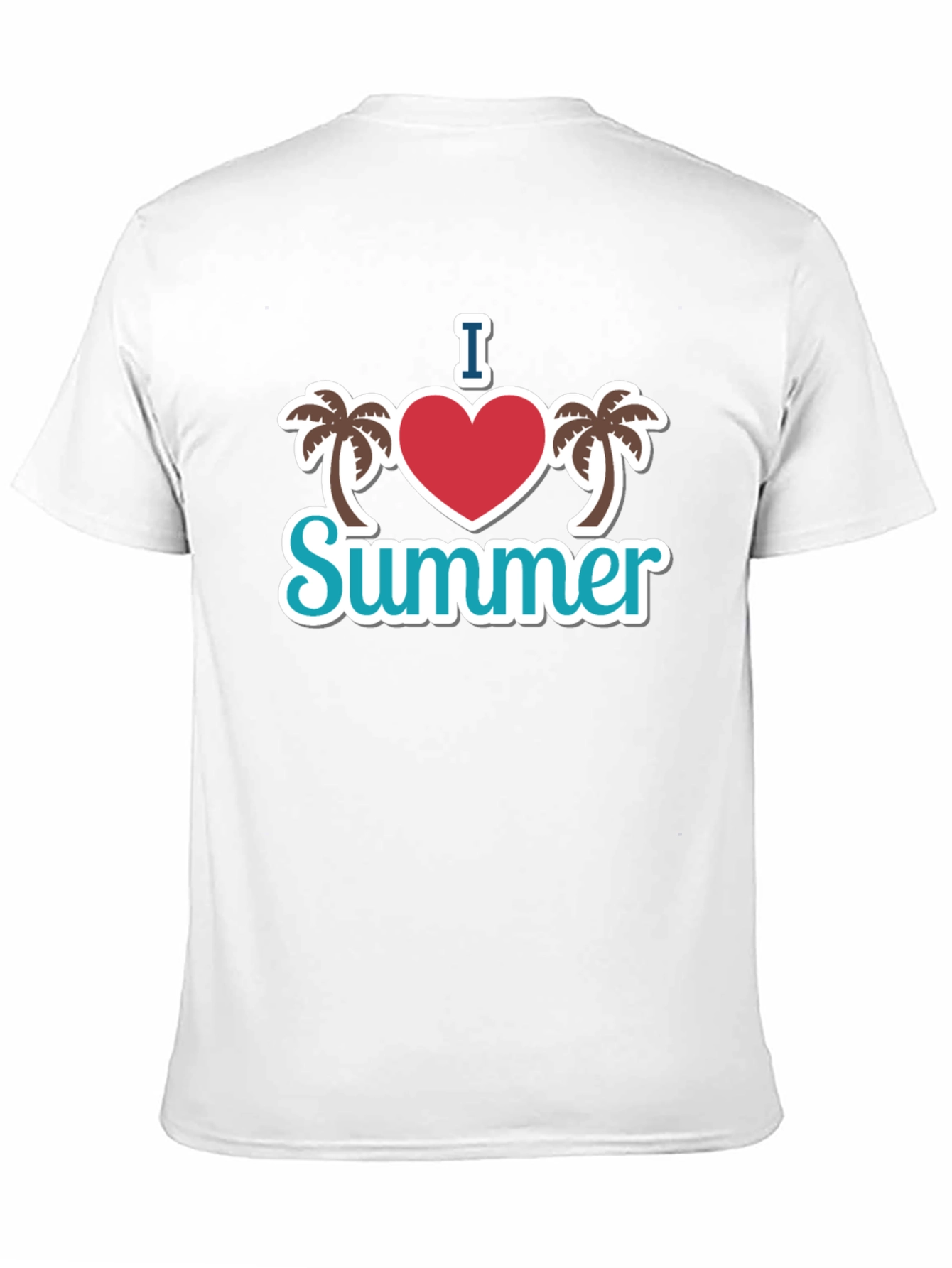 I Heart Summer Palm Tree Graphic Black T-Shirt