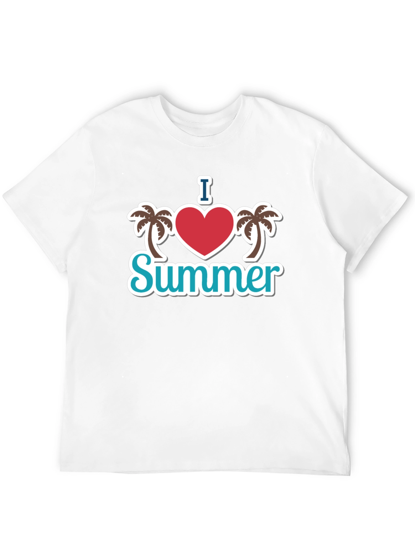 I Heart Summer Palm Tree Graphic Black T-Shirt