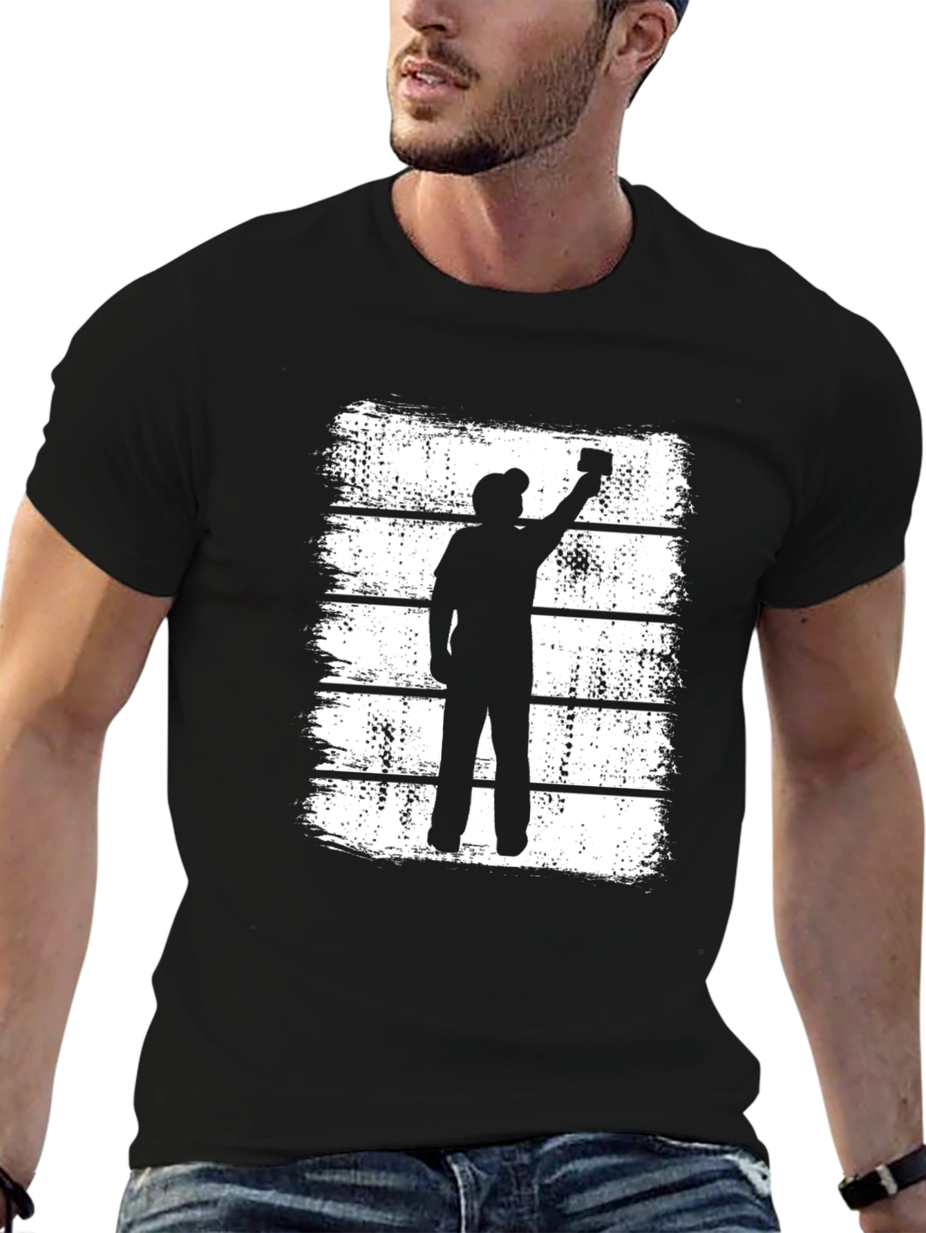 Silhouette Painter T-Shirt - Retro Graphic Tee