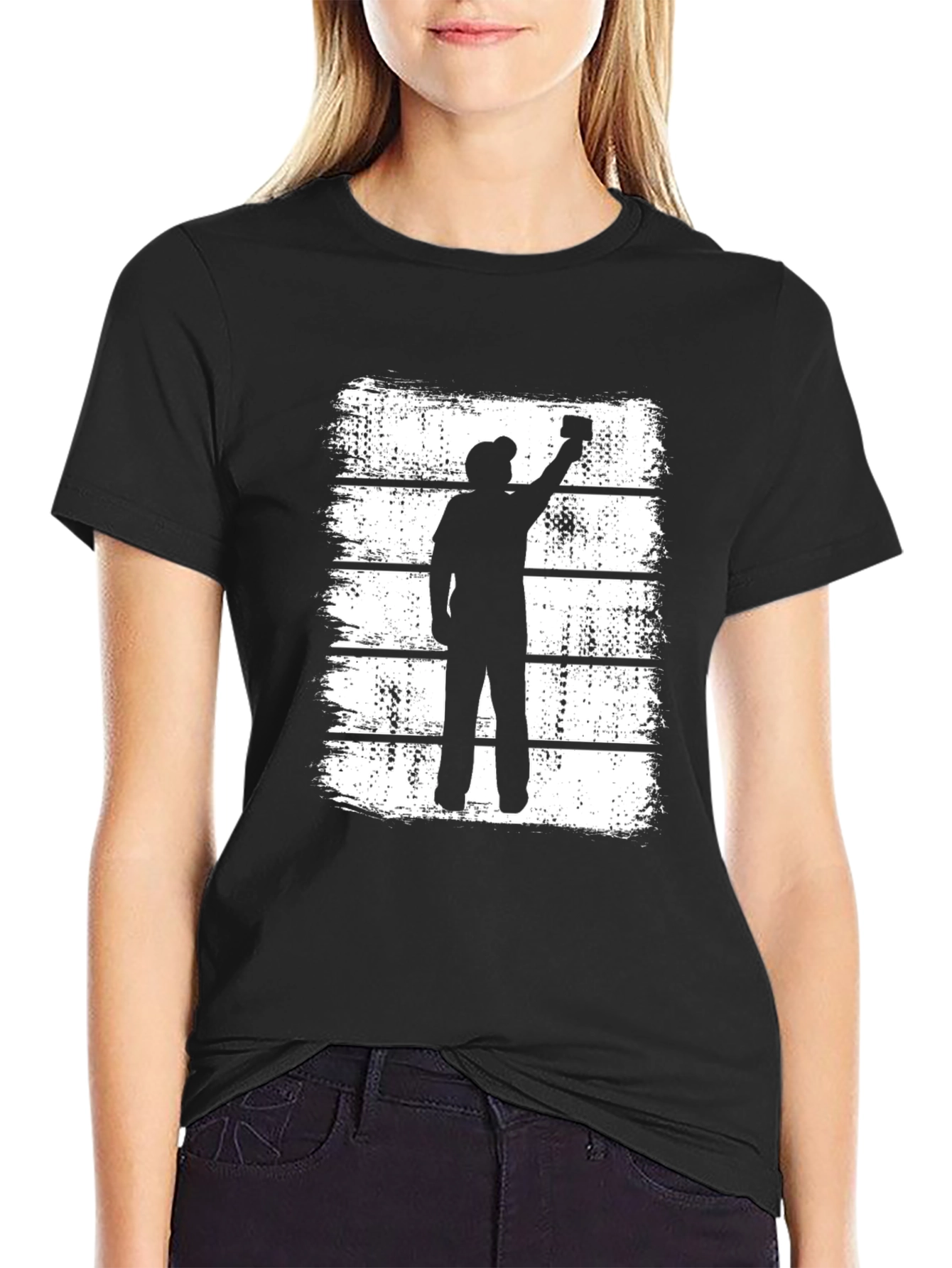 Silhouette Painter T-Shirt - Retro Graphic Tee