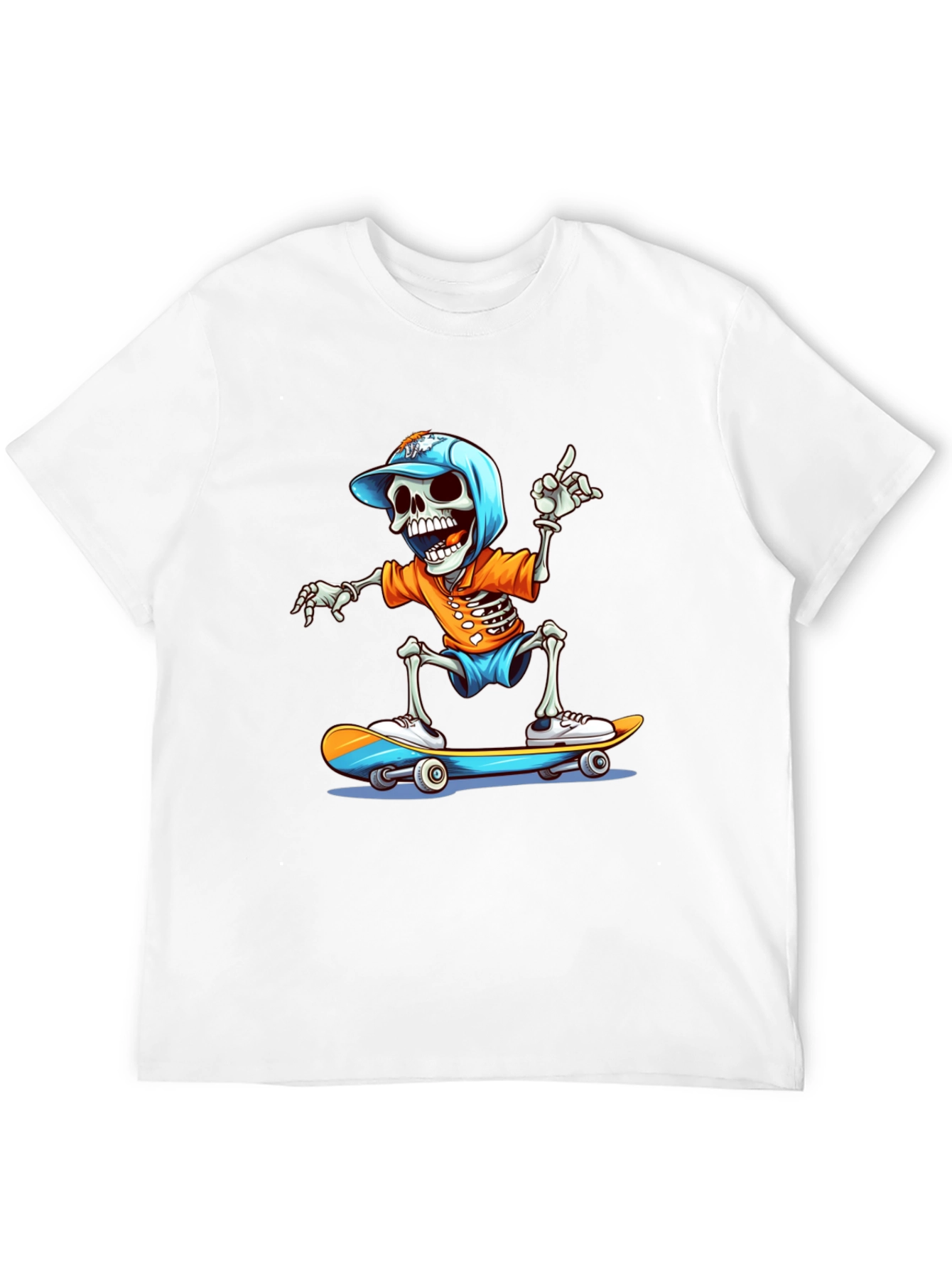 Skateboarding Skeleton Graphic Tee - Cool & Casual