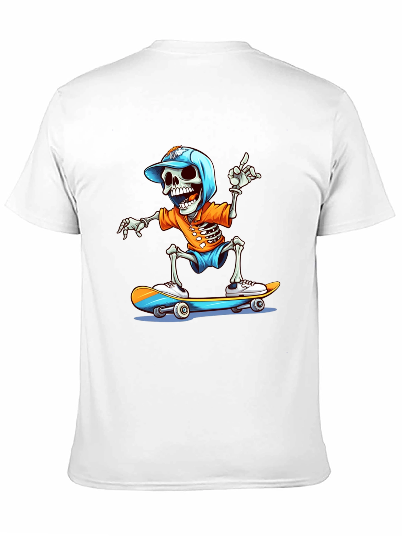 Skateboarding Skeleton Graphic Tee - Cool & Casual