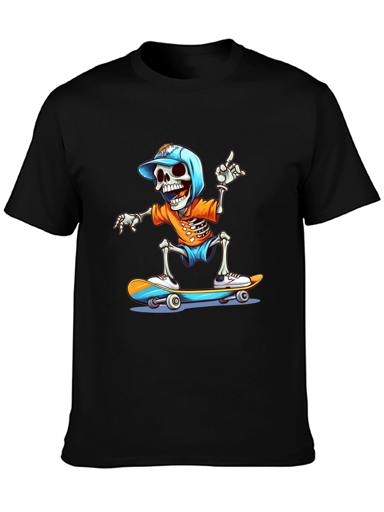 Skateboarding Skeleton Graphic Tee - Cool & Casual