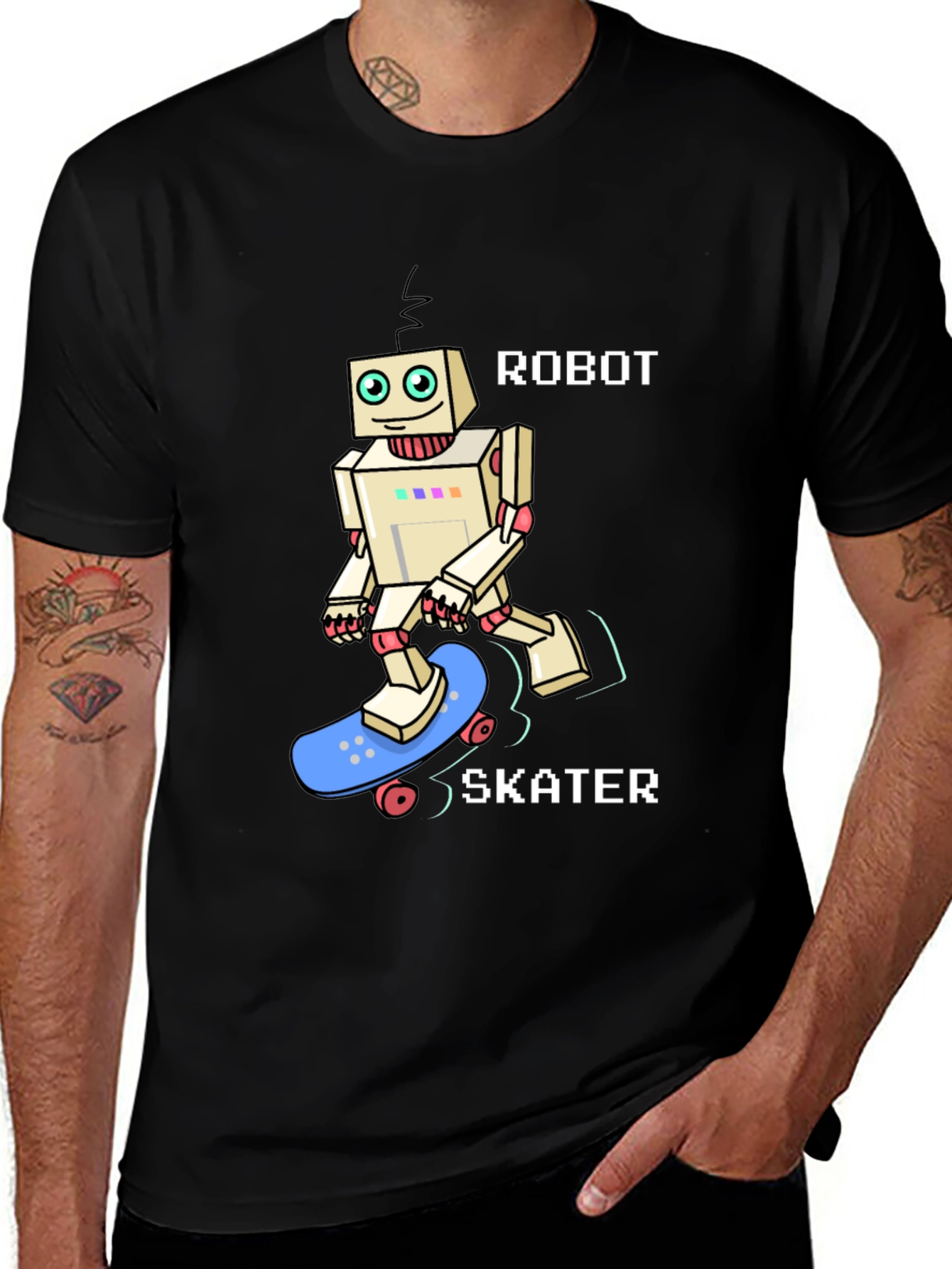 Robot Skater Graphic Tee - Cool & Unique Design