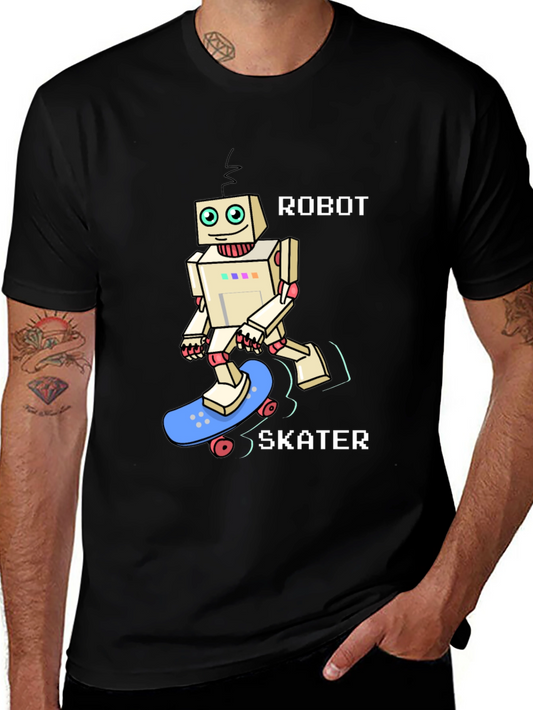 Robot Skater Graphic Tee - Cool & Unique Design