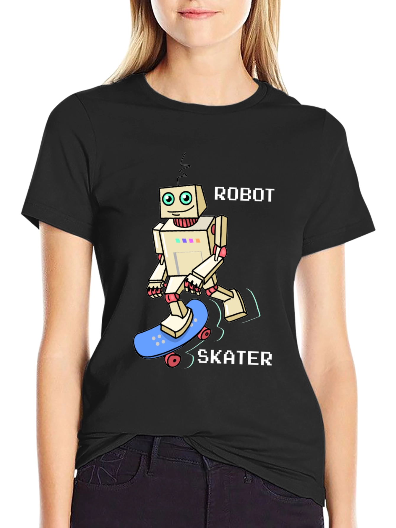 Robot Skater Graphic Tee - Cool & Unique Design