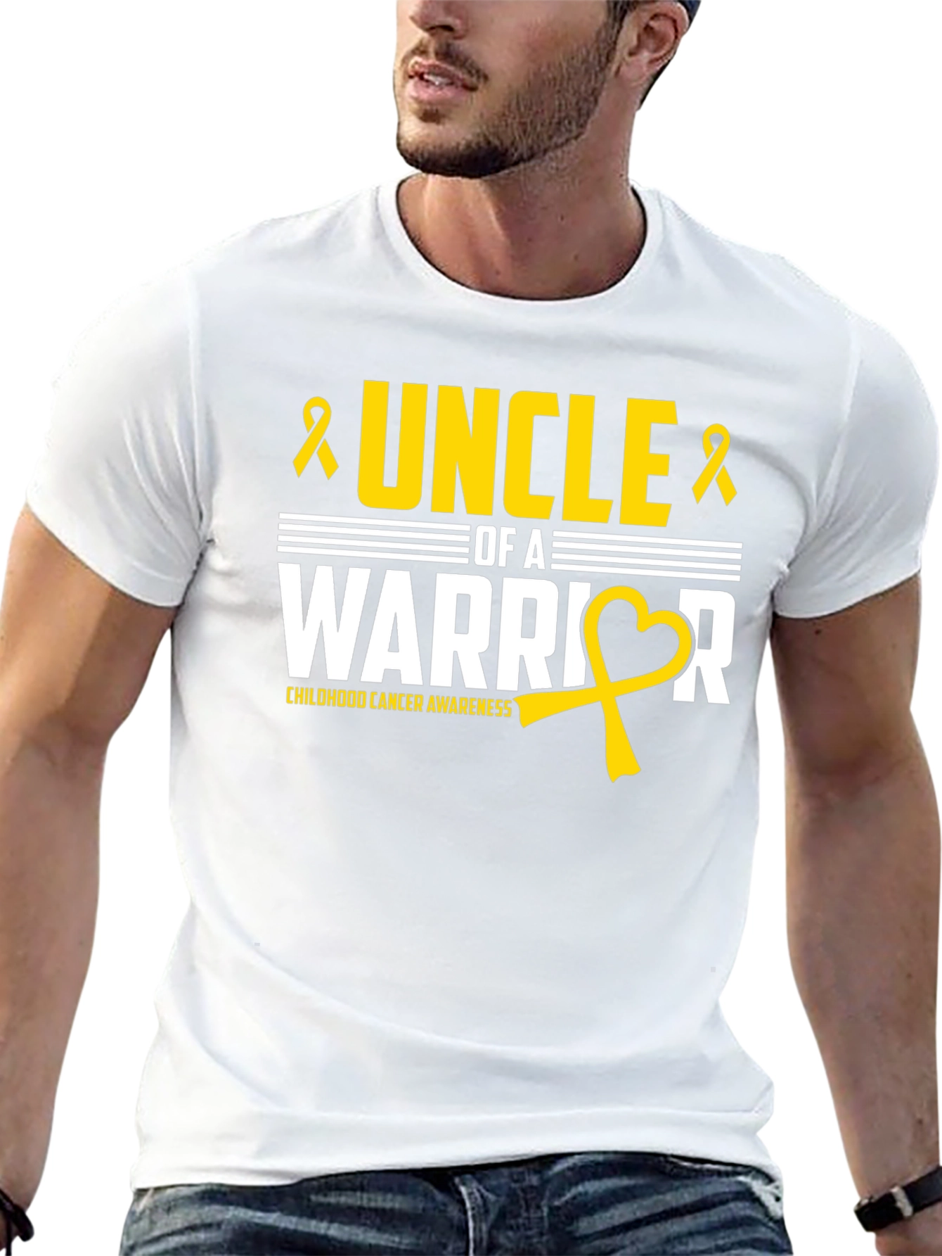 Uncle of a Warrior Childhood Cancer Awareness T-Shirt