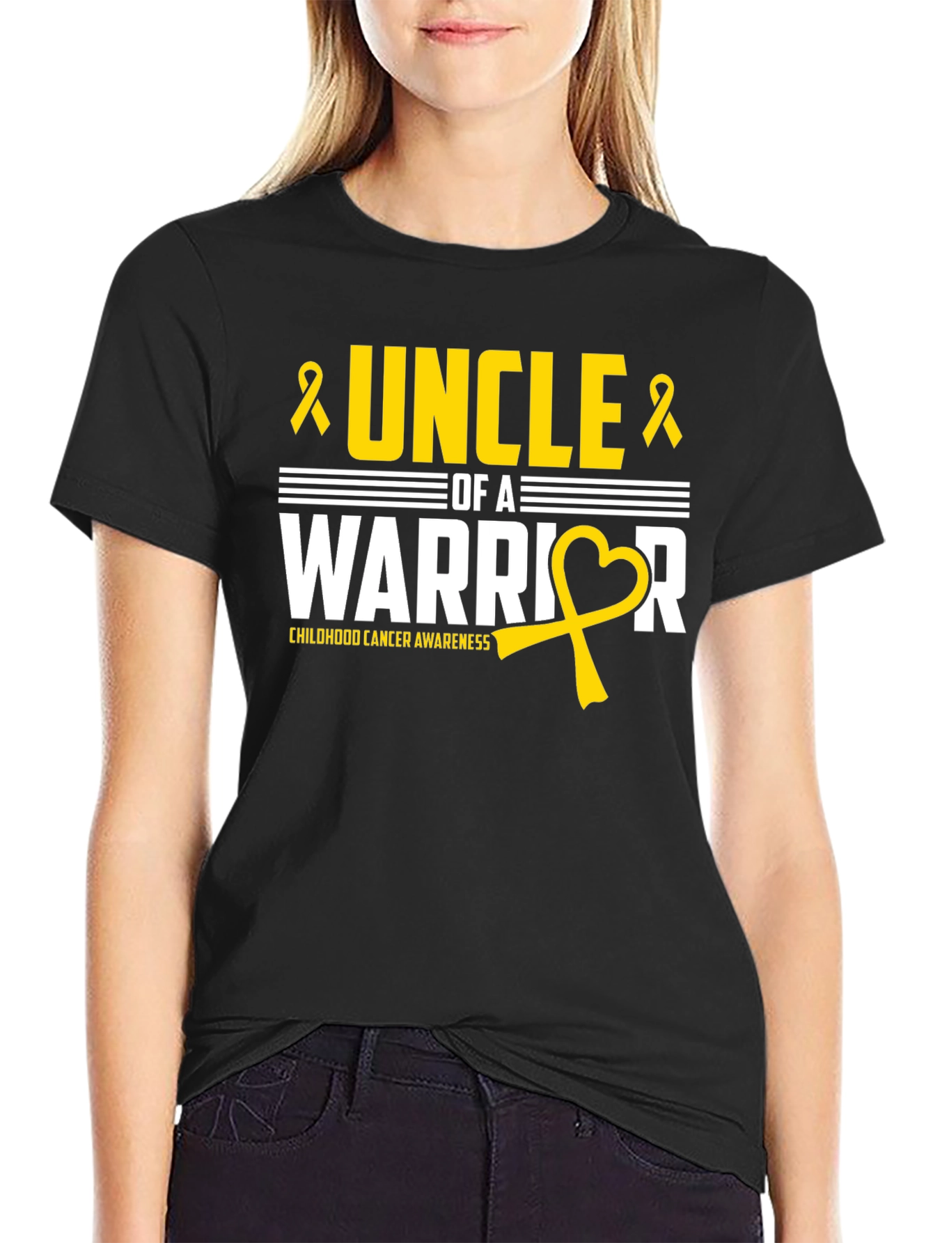 Uncle of a Warrior Childhood Cancer Awareness T-Shirt
