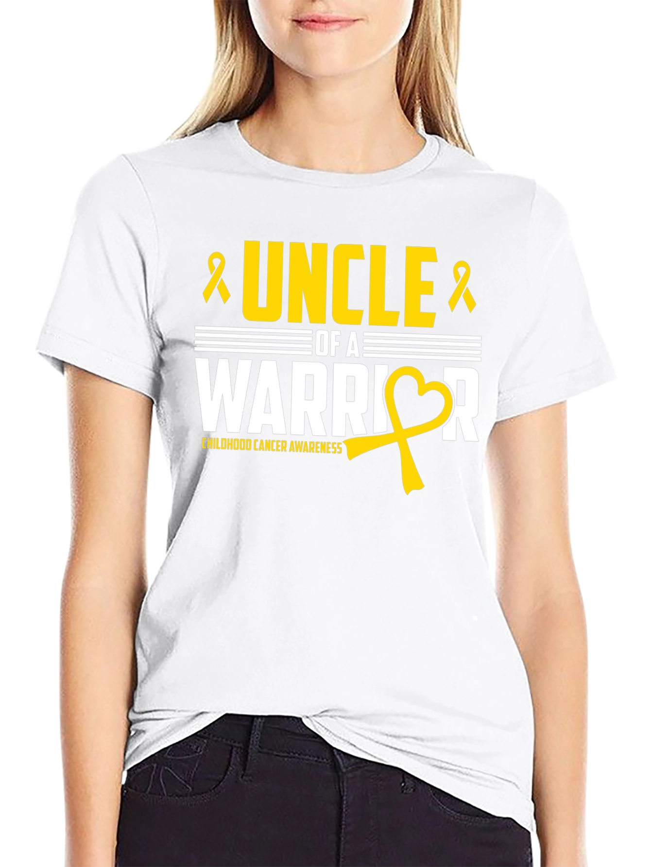 Uncle of a Warrior Childhood Cancer Awareness T-Shirt