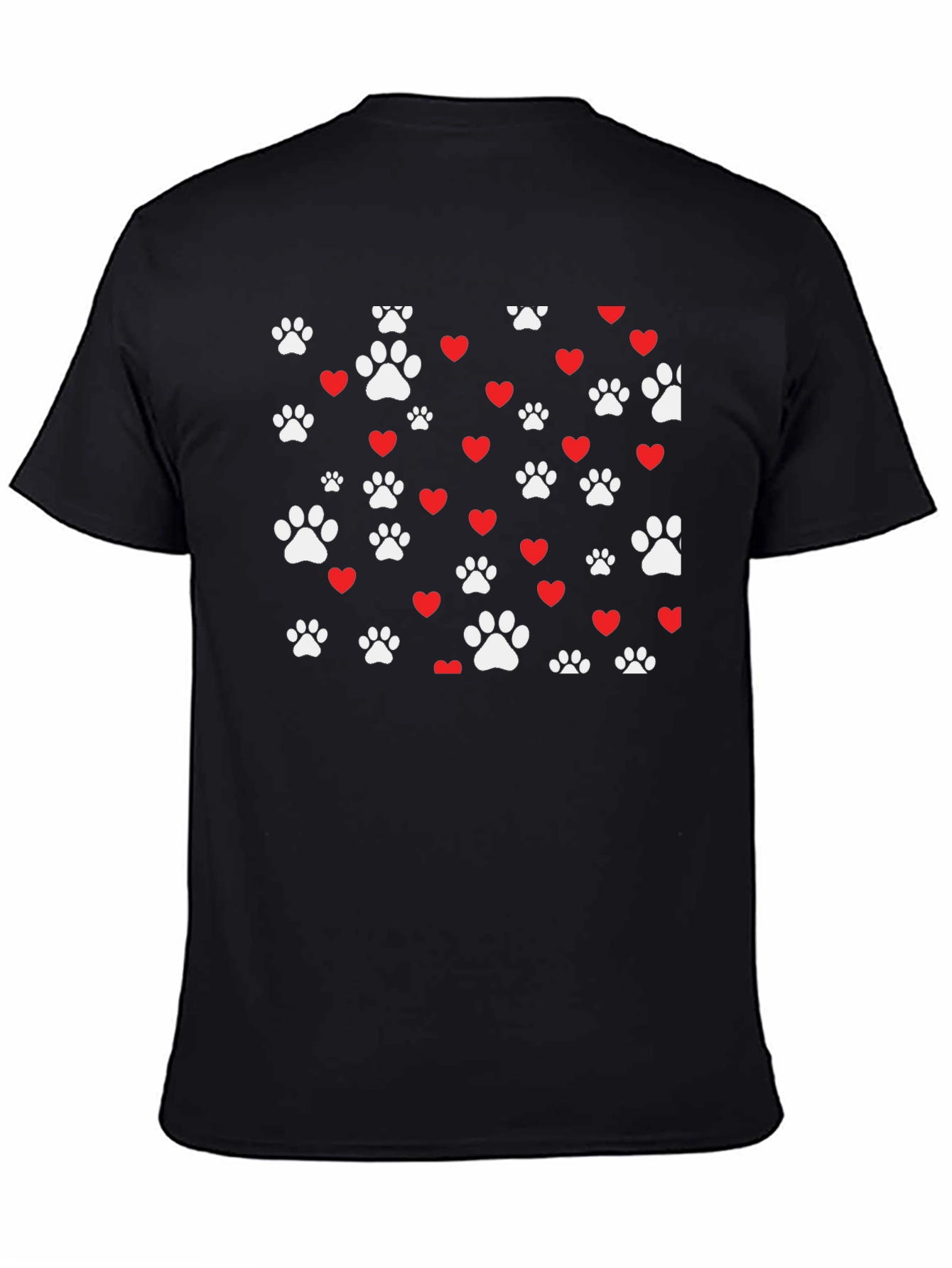 Paw Prints & Hearts Black Tee