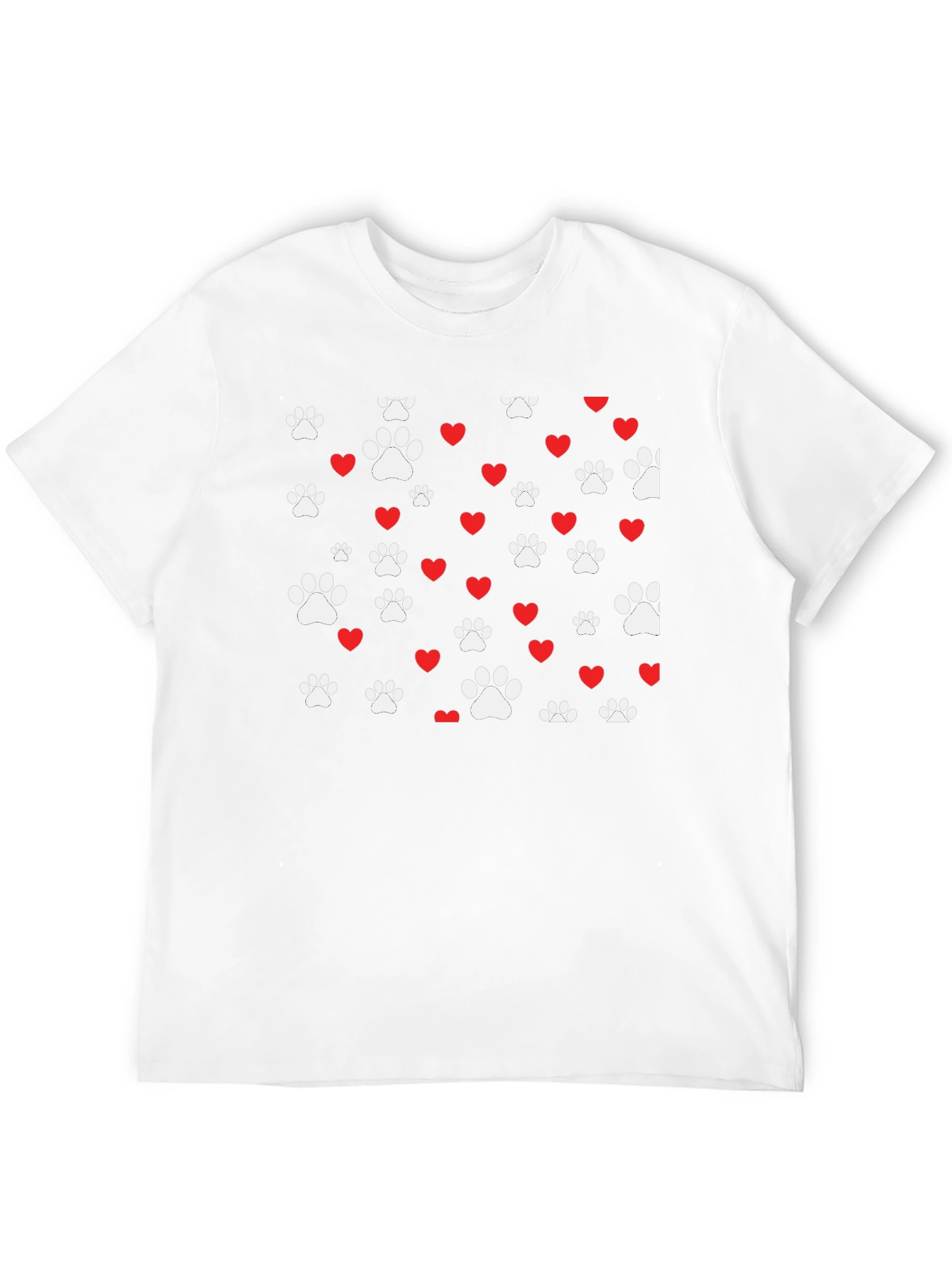 Paw Prints & Hearts Black Tee