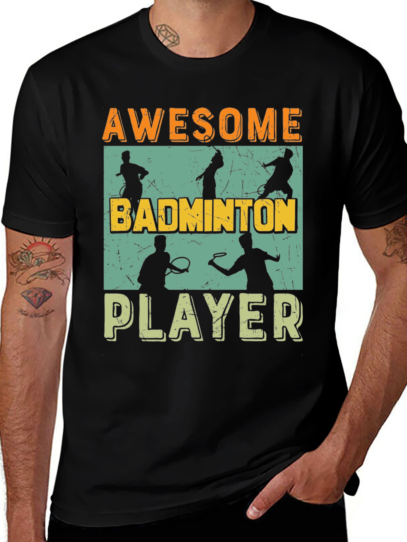 Awesome Badminton Player Graphic Tee