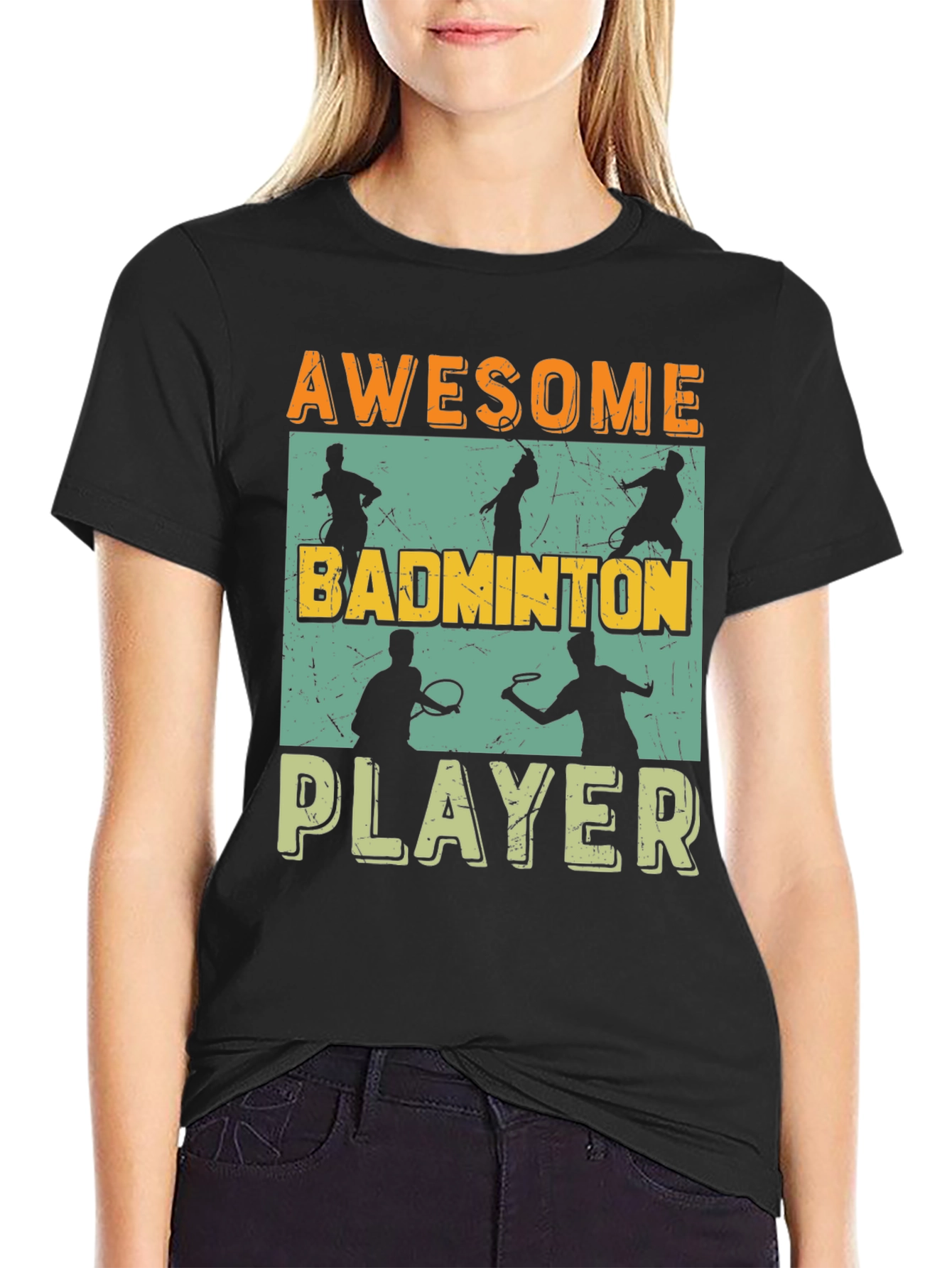 Awesome Badminton Player Graphic Tee