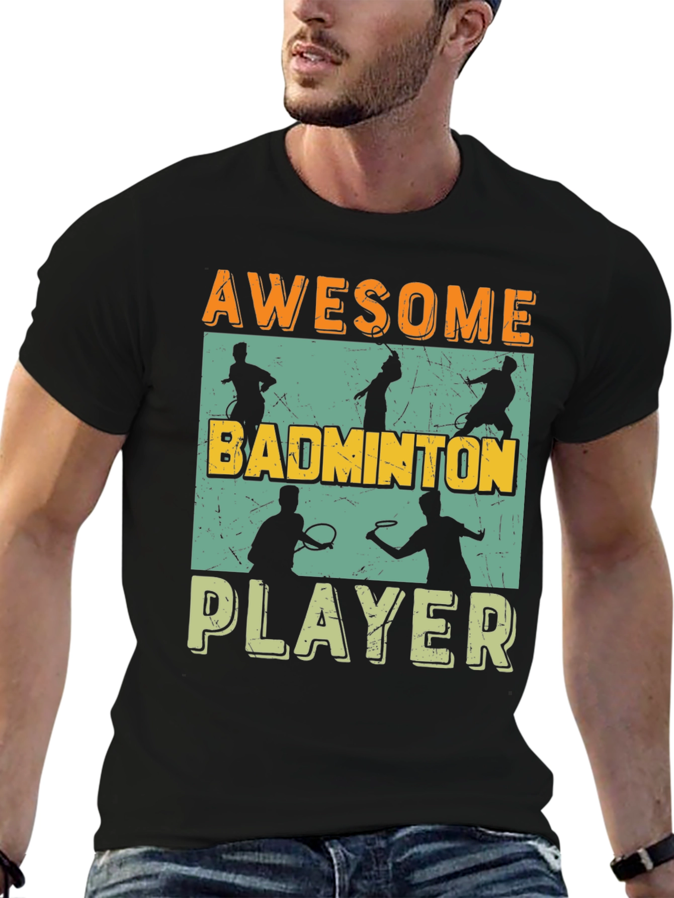 Awesome Badminton Player Graphic Tee